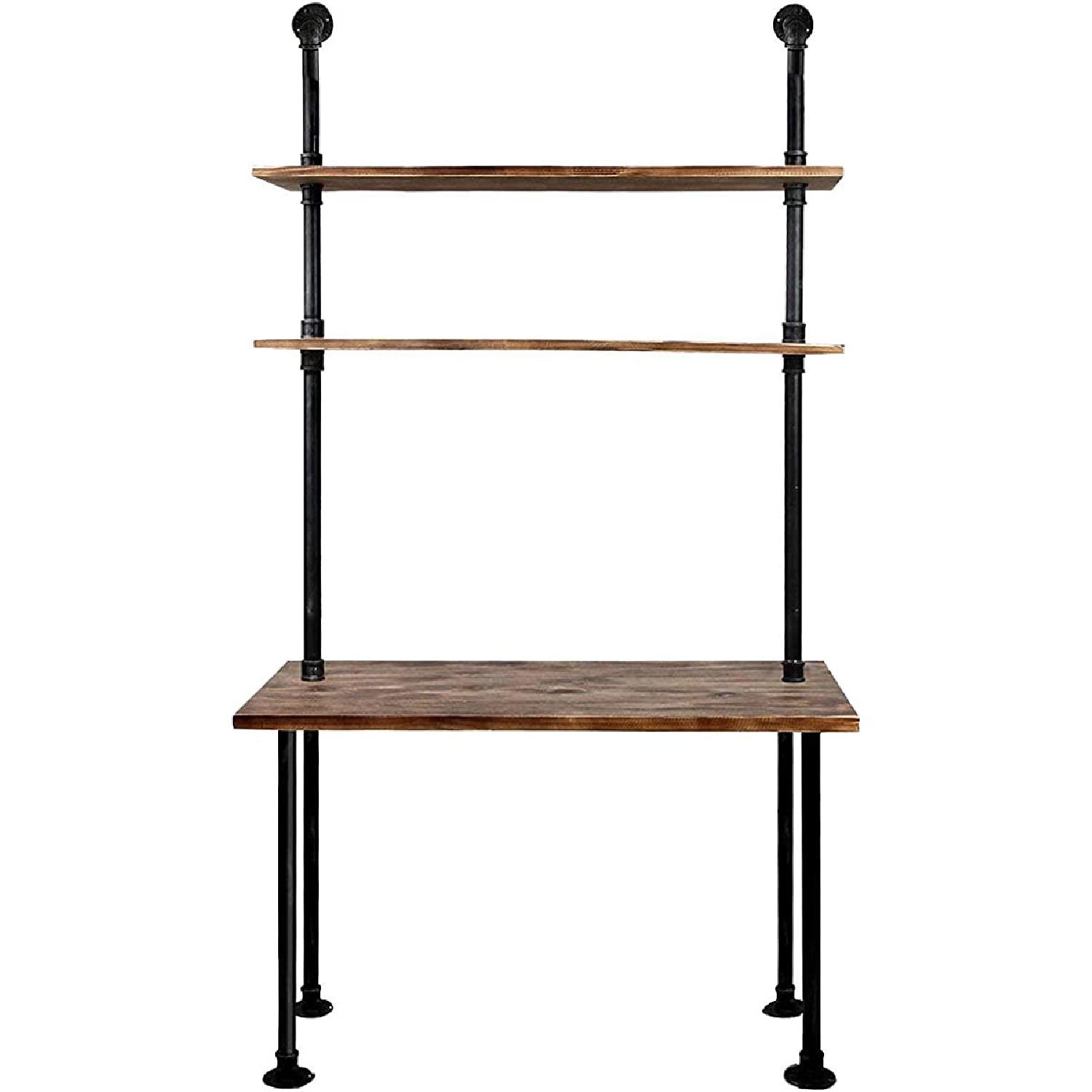 LOKKHAN 79-inch Laptop Desk Solid Wood Computer - image-4