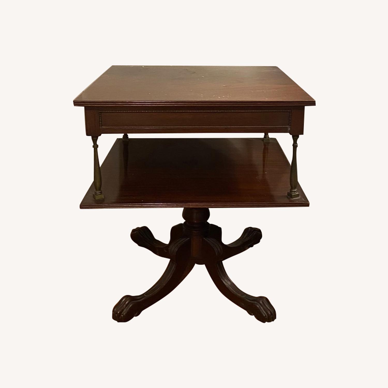 Antique Wood "Floating" Side Table - image-0