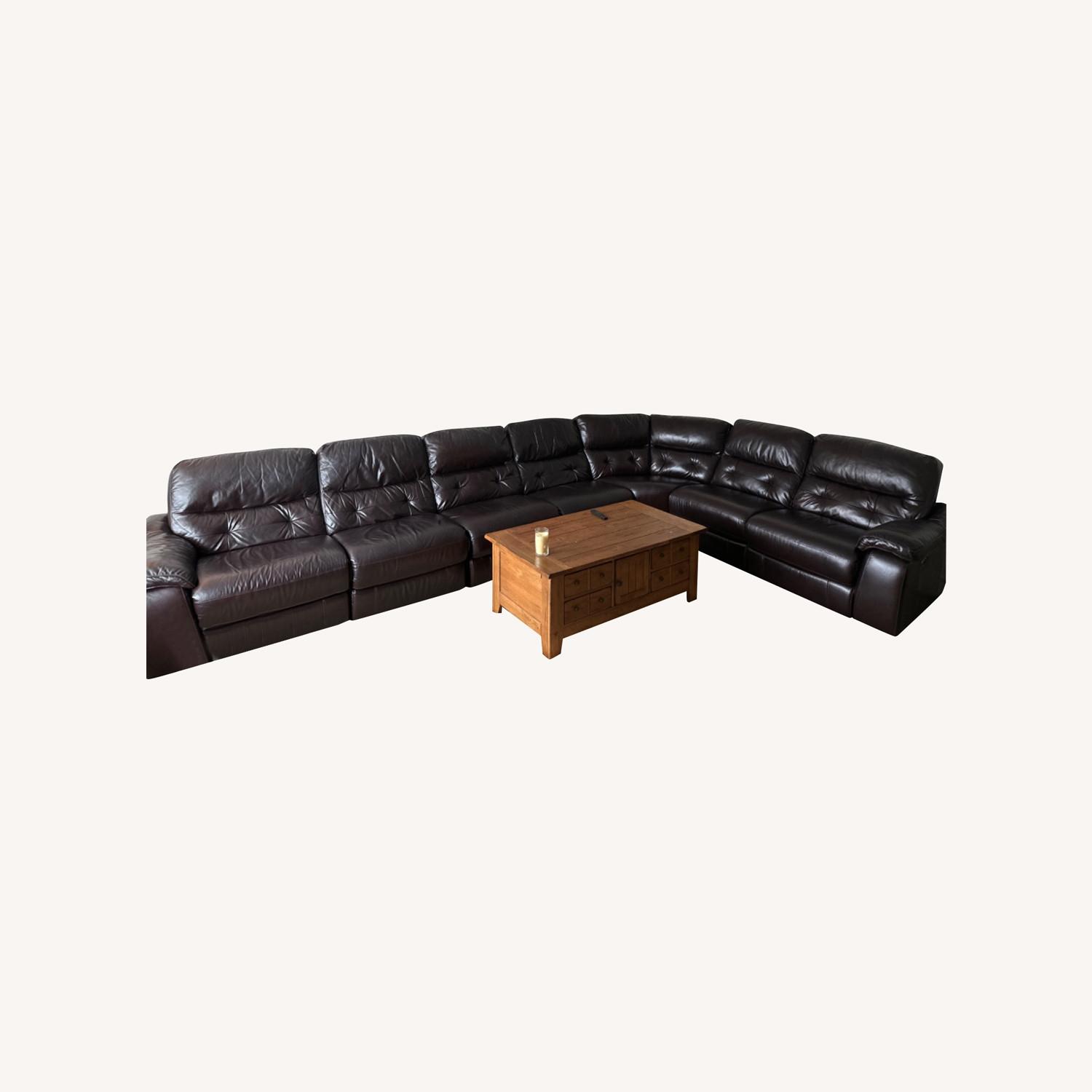 Leather Sectional With Power Recliners - image-0