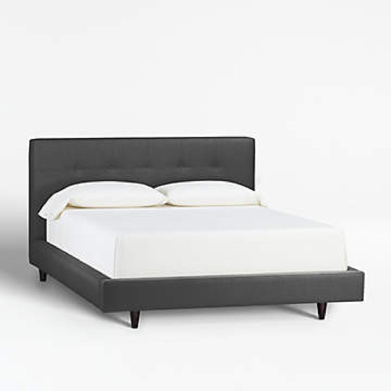 Crate & Barrel Gather Dove Upholstered Bed in a Woven Wool - image-7