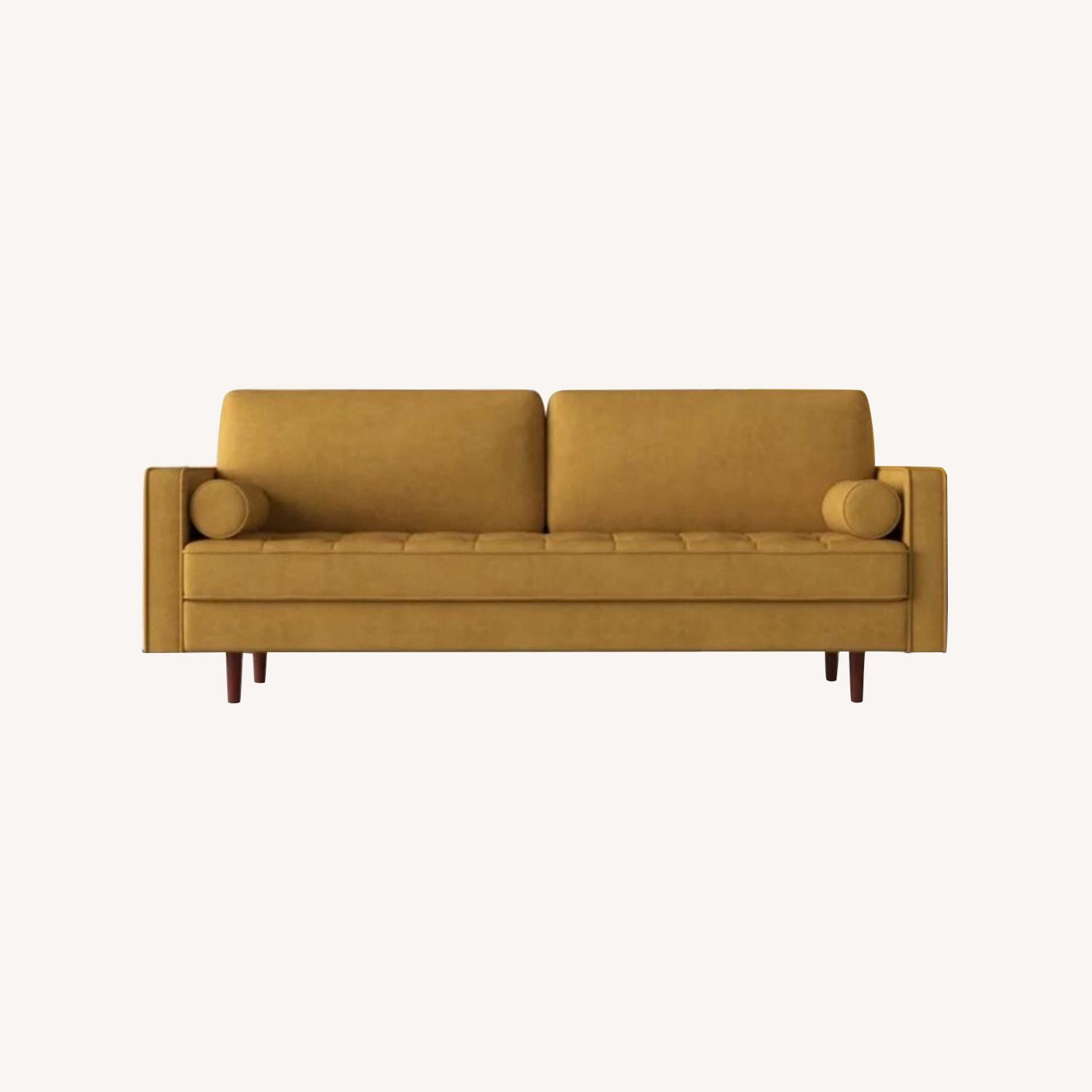 All Modern Gold Velvet Sofa - image-0
