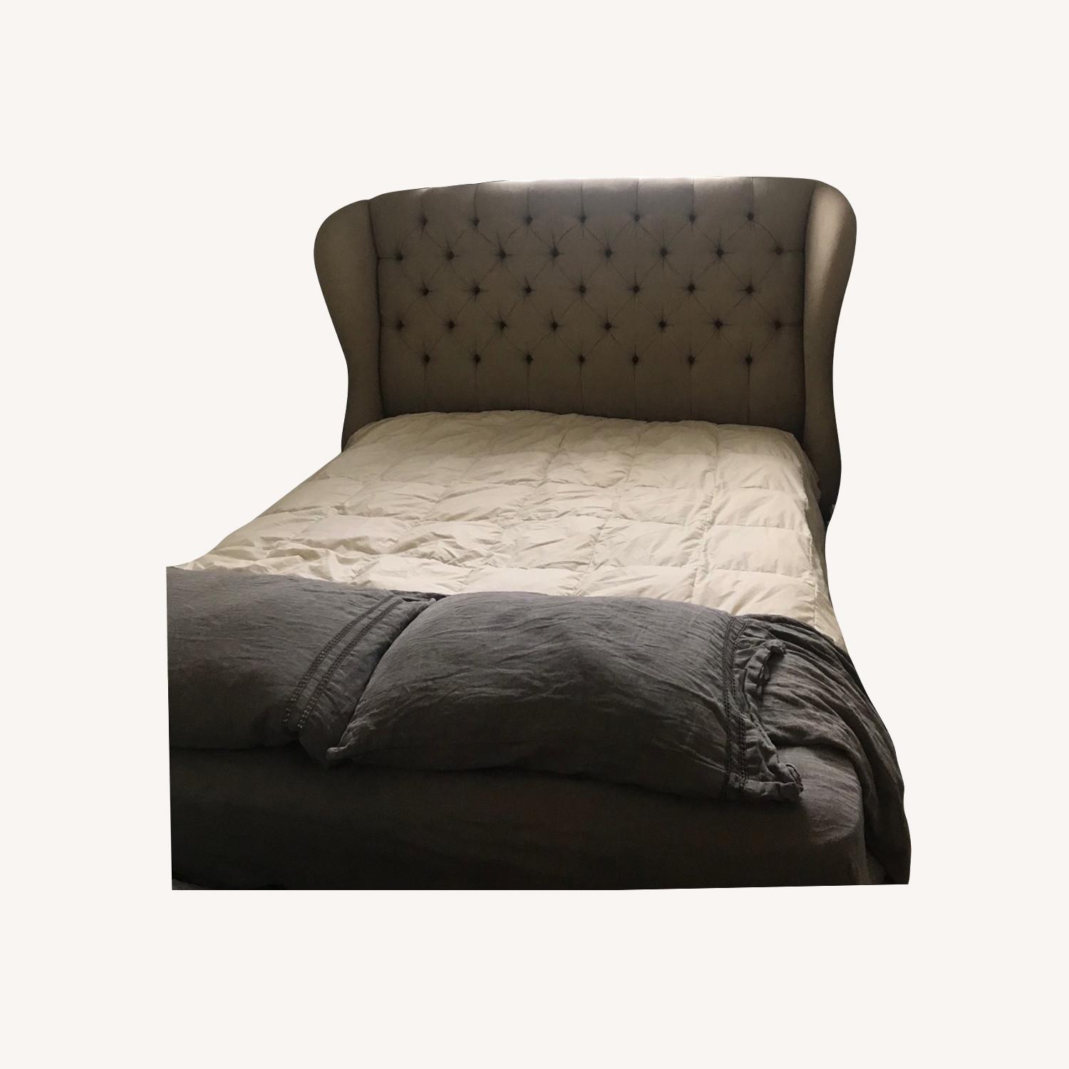 Arhaus Queen Platform Bed with Winged Headboard AptDeco