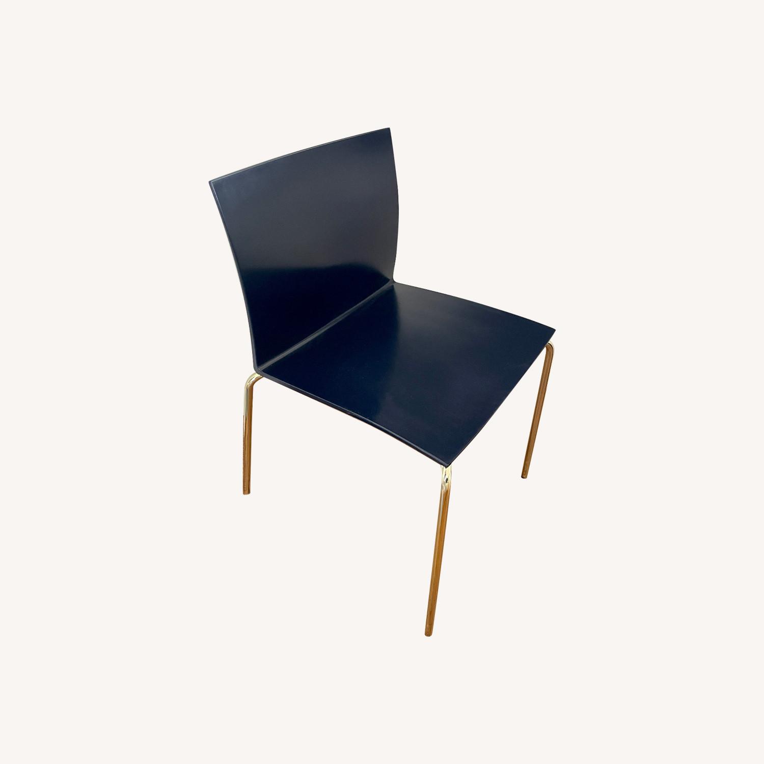 CB2 Modern Navy Resin Stackable Chairs 6 AptDeco
