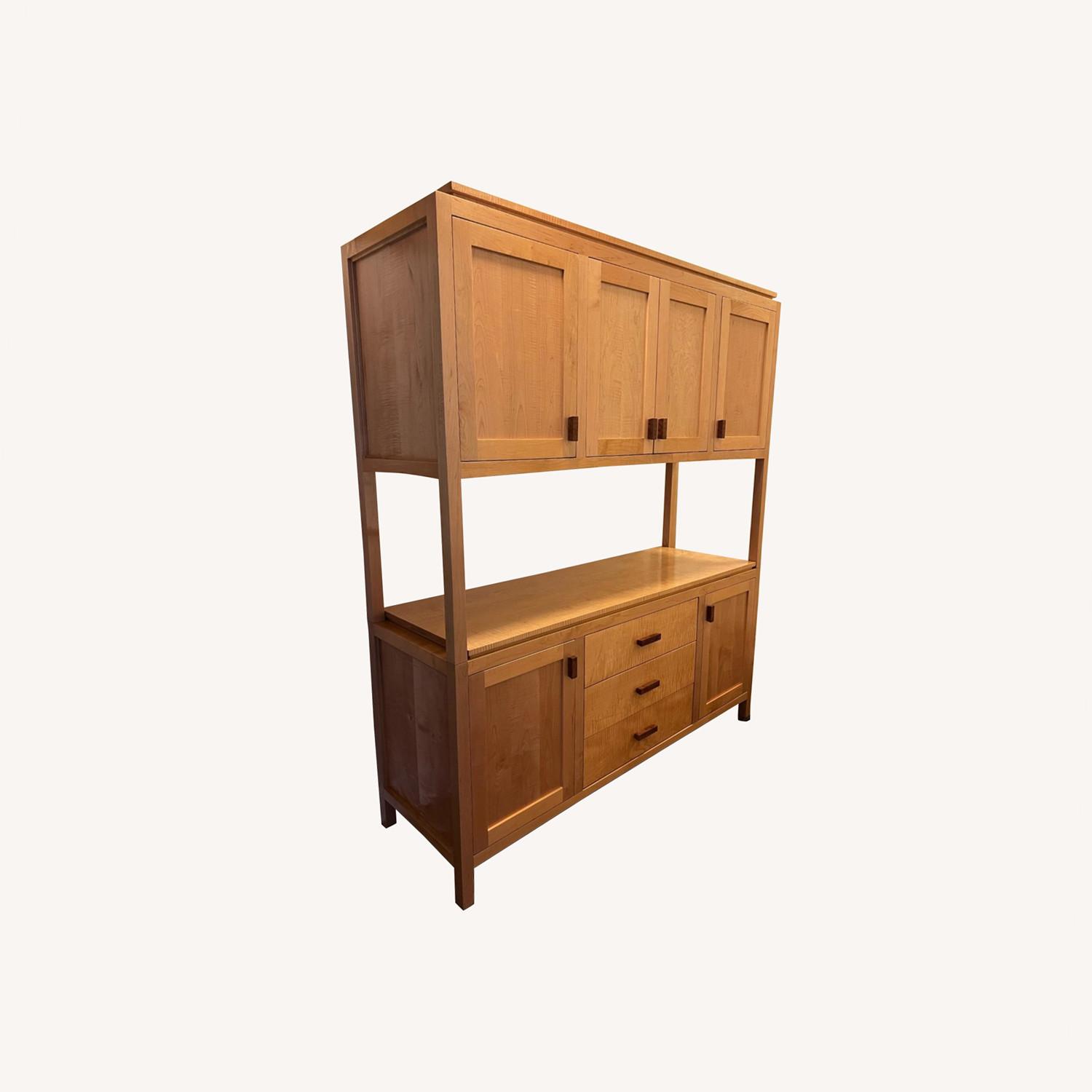 Custom Maple Credenza With Upper Storage - image-0