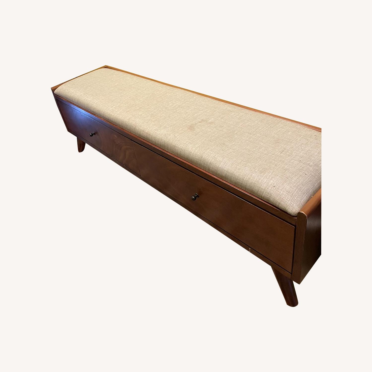 AllModern Upholstered Wood Bench - image-0
