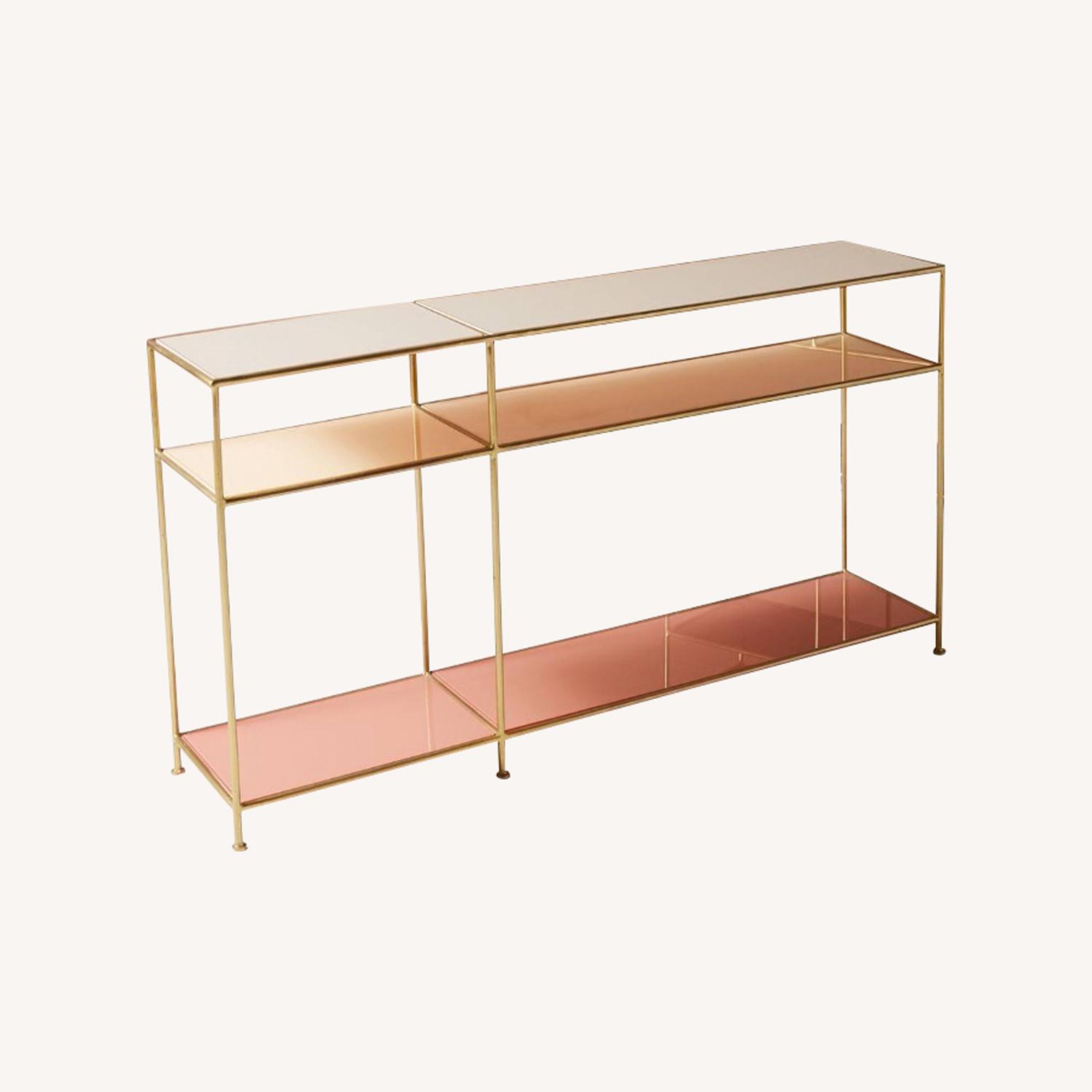 Anthropologie Tinted Glass Media Console Table AptDeco