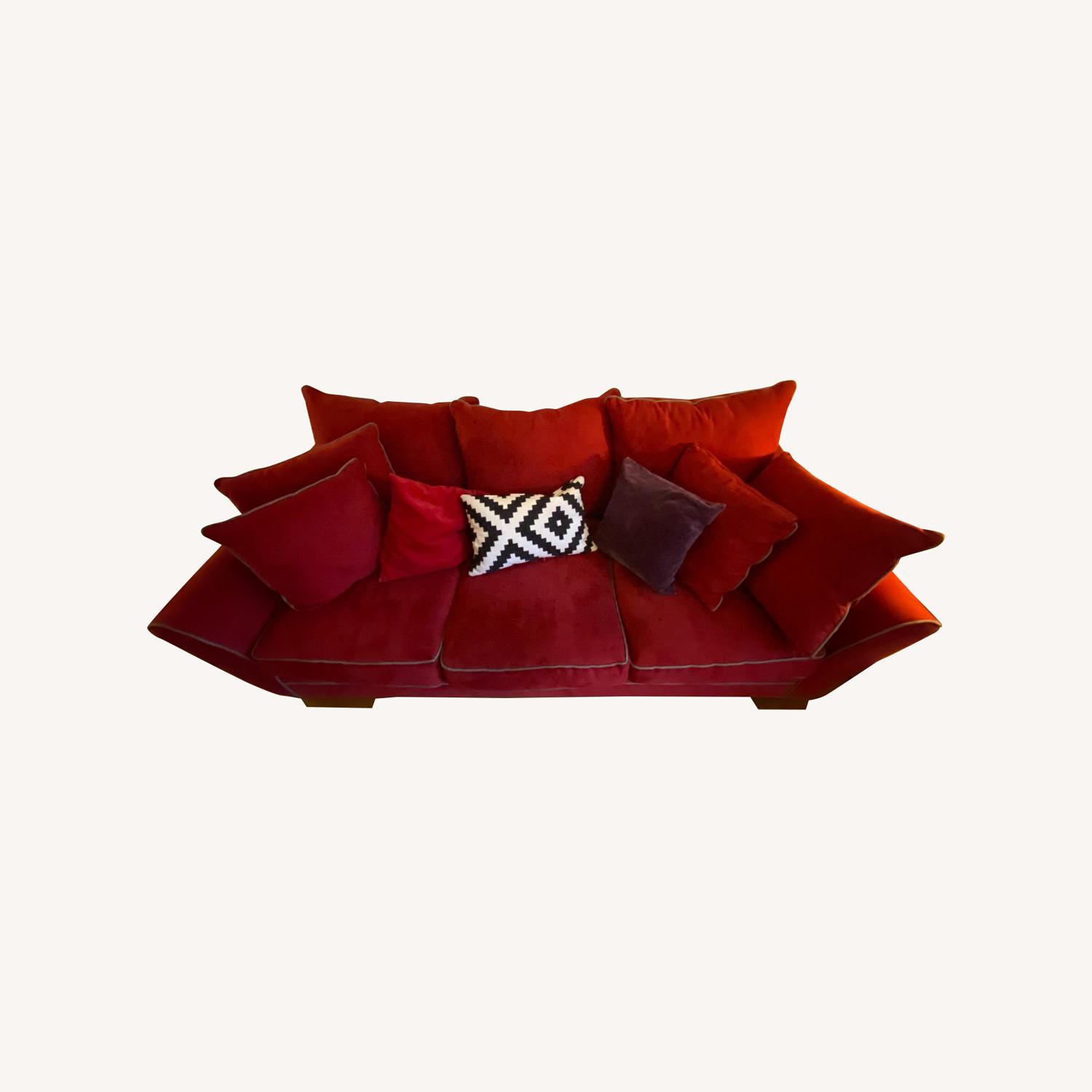 Raymour & Flanigan Red Couch - image-0