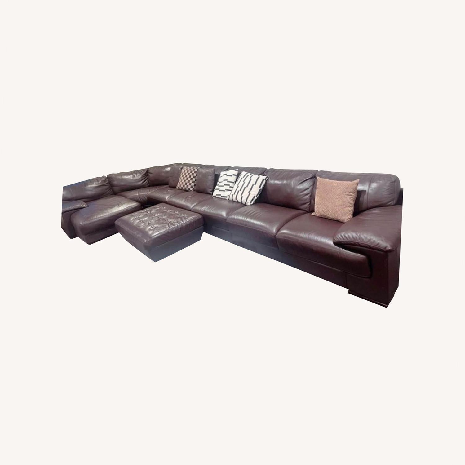 Natuzzi Italian Leather Sectional - image-0