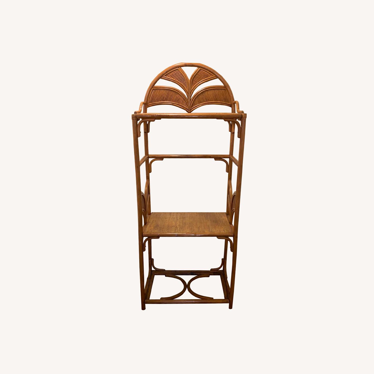 Vintage Mid-Century Rattan Crespi Style Etagere - image-0