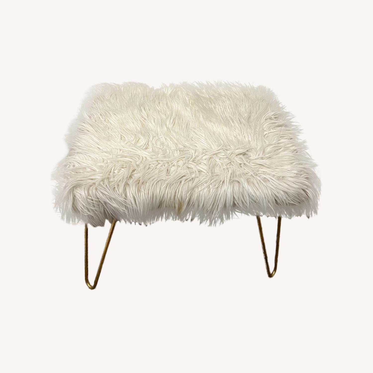 White Ottoman Accent Chair - image-0