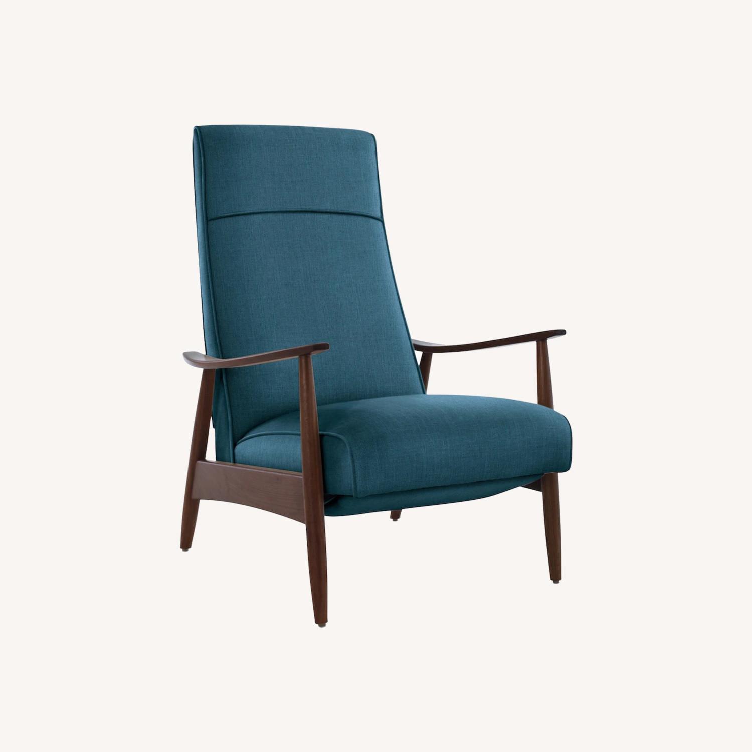 Milo Baughman Recliner 74 Fin Linen Weave - image-0