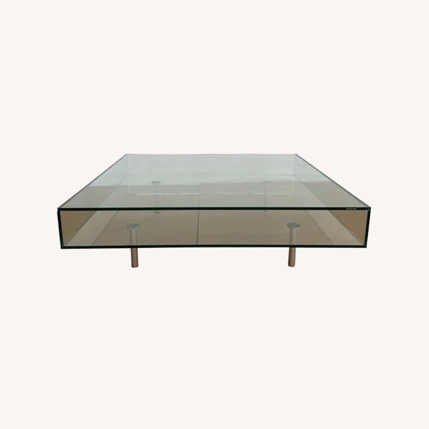 1990s Low Profile Modern Glass Display Table - image-0