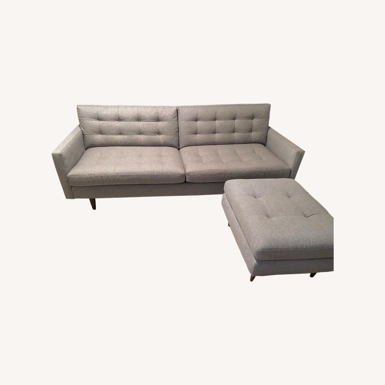 Crate & Barrel Sofa and Ottoman - image-0