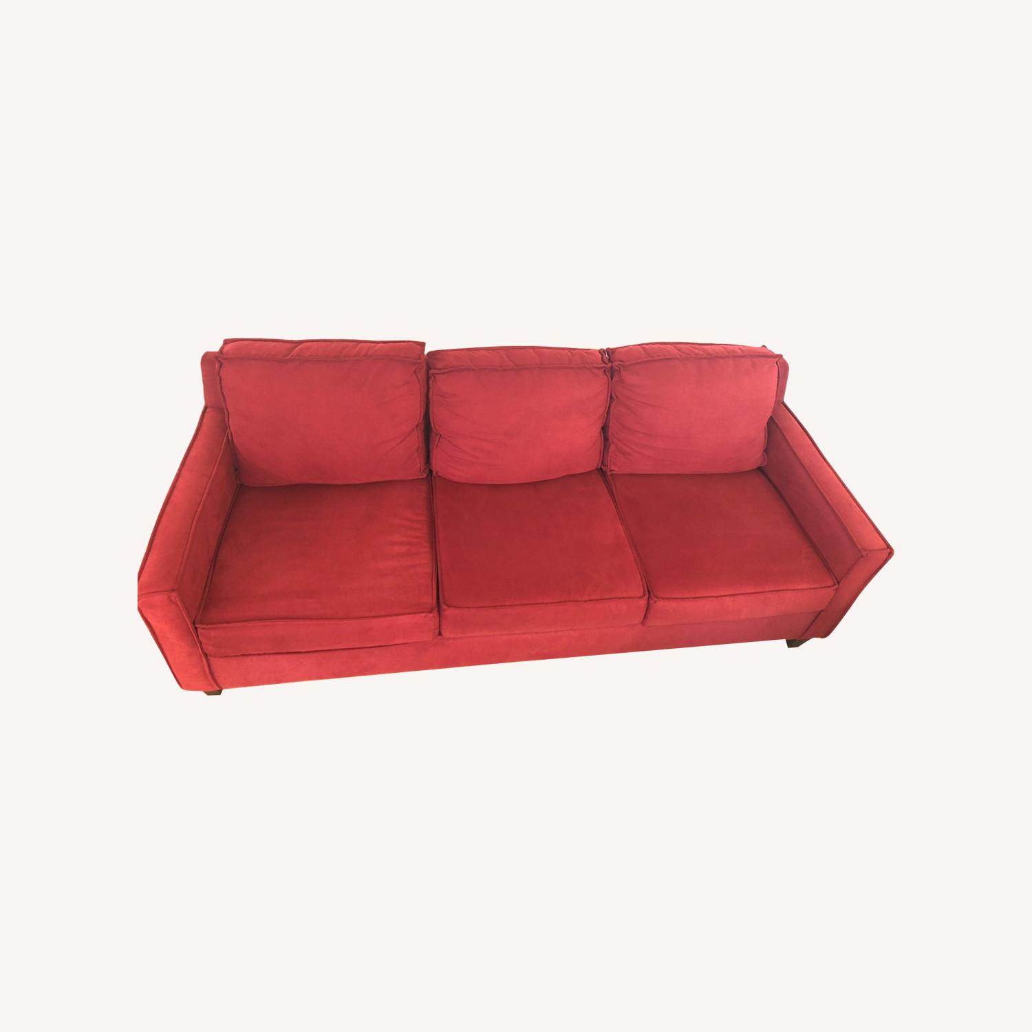 Bob's Discount Furniture Deep Red Sofa AptDeco