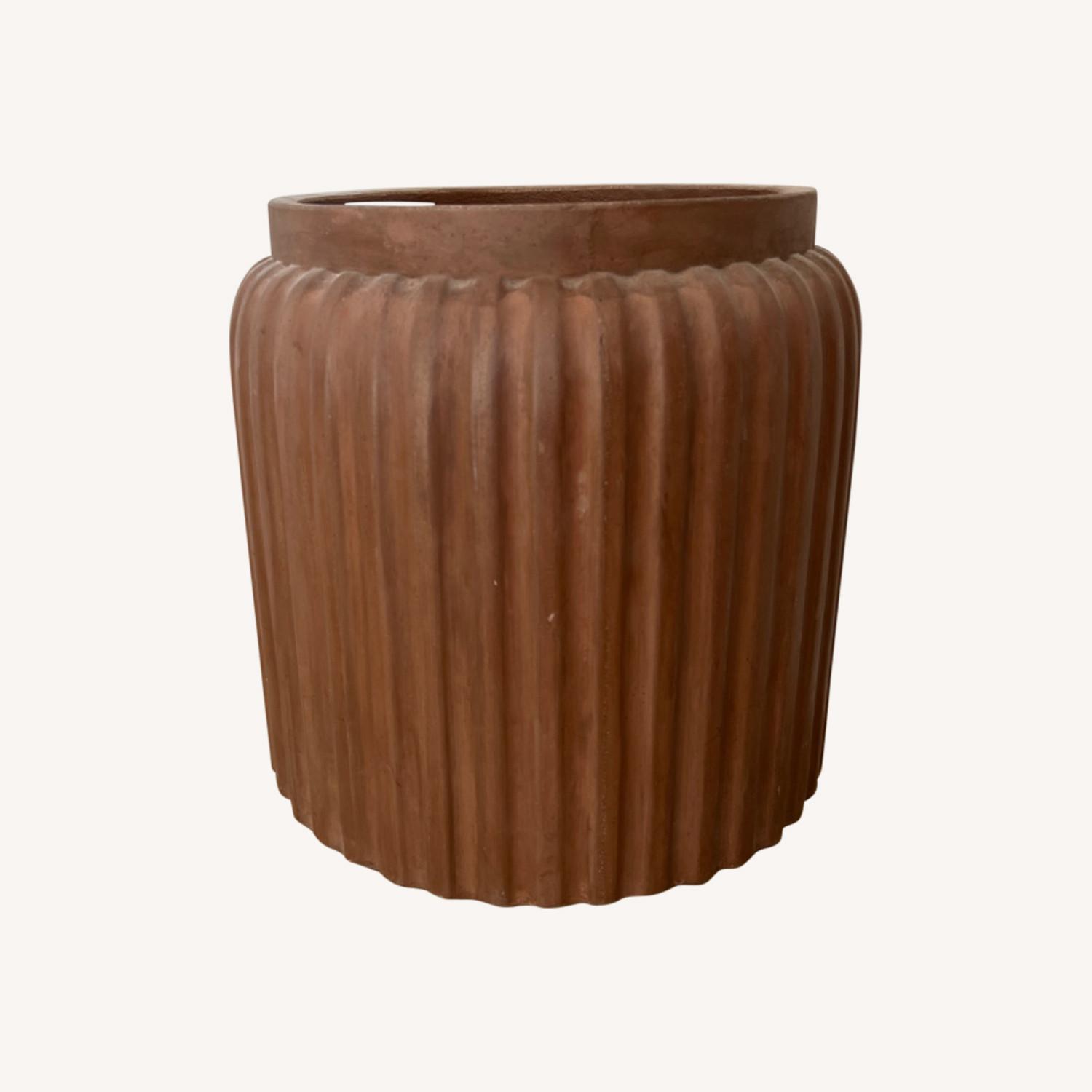Rejuvenation Concrete Fluted Planter - Rust - image-0