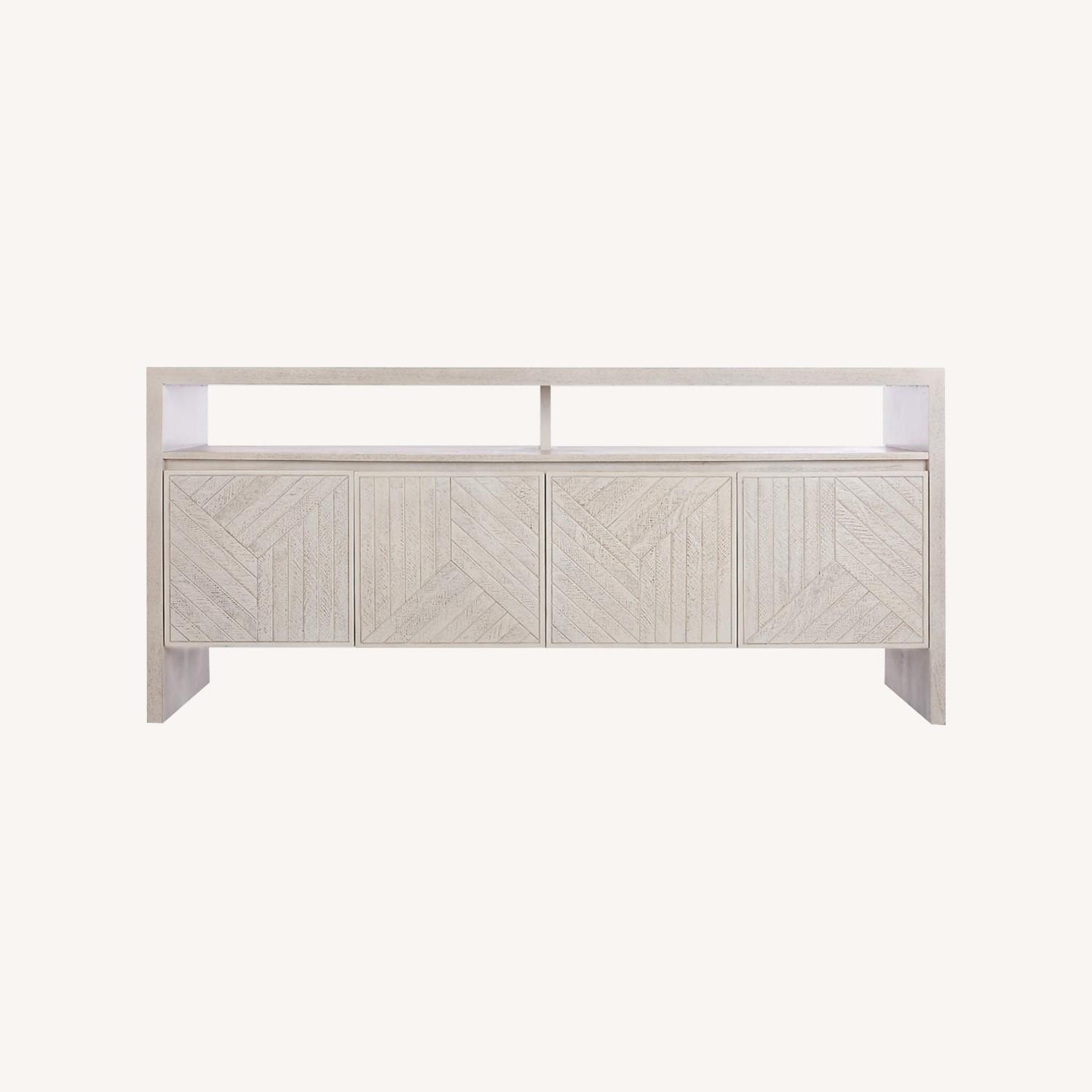Crate & Barrel Dunewood Whitewashed Sideboard AptDeco