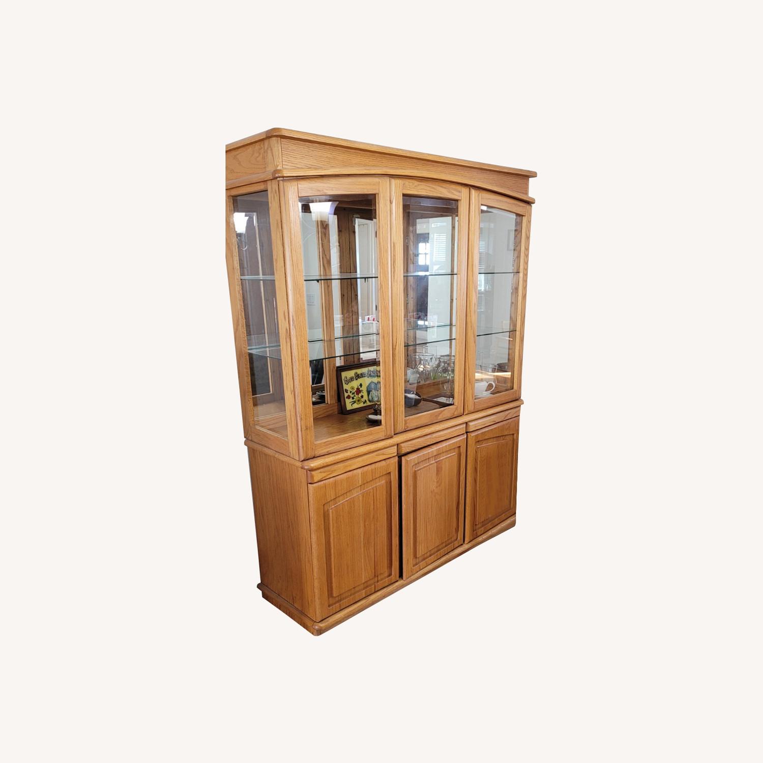 Oak China Closet - image-0