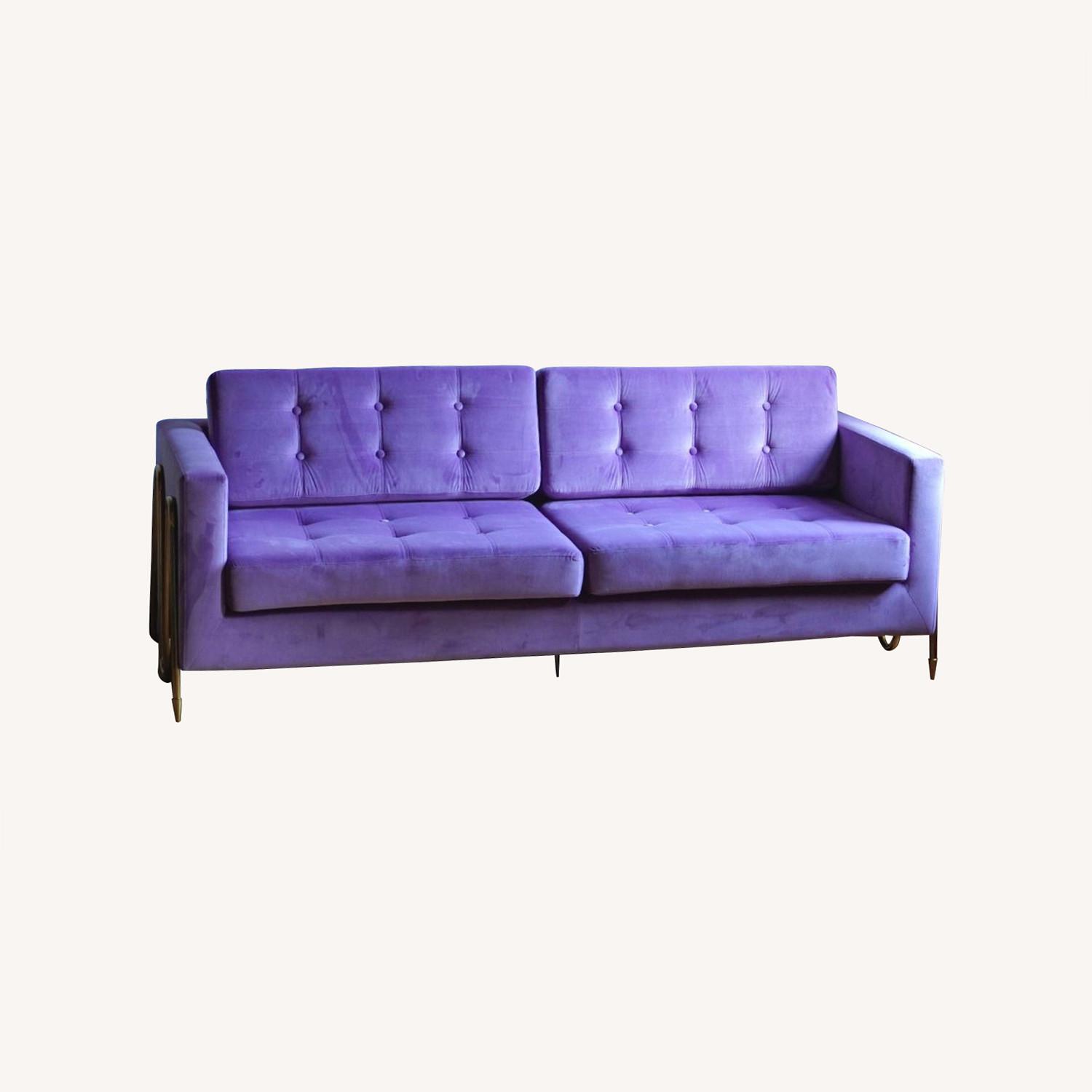 Modern Velvet Sofa With Stunning Legs in Lilac Velvet - image-4