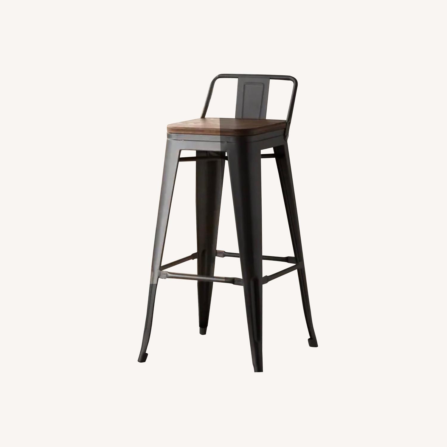 Industrial Gunmetal Gray Bar Stool Set - image-0