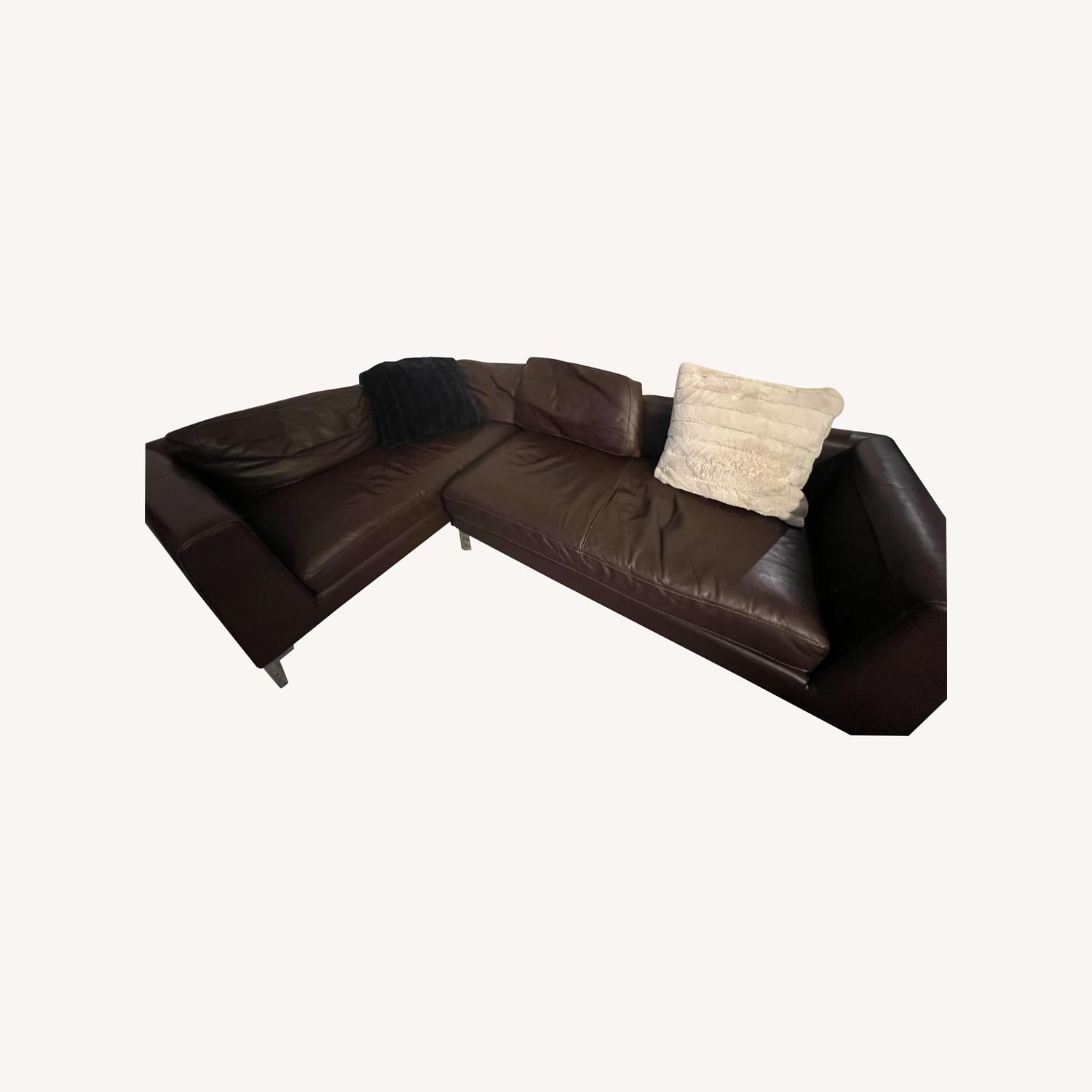 2 Piece Leather Sofa AptDeco