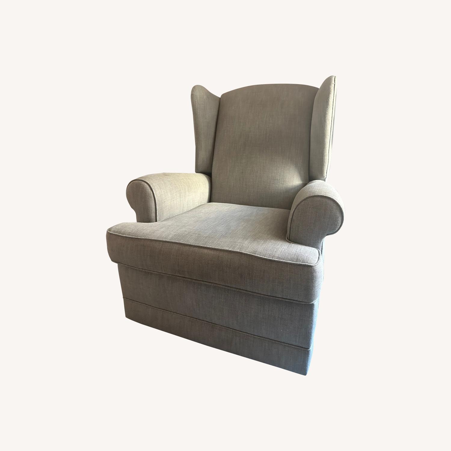 Pottery Barn Wingback Glider & Recliner, Slubbyweave Silver - image-0