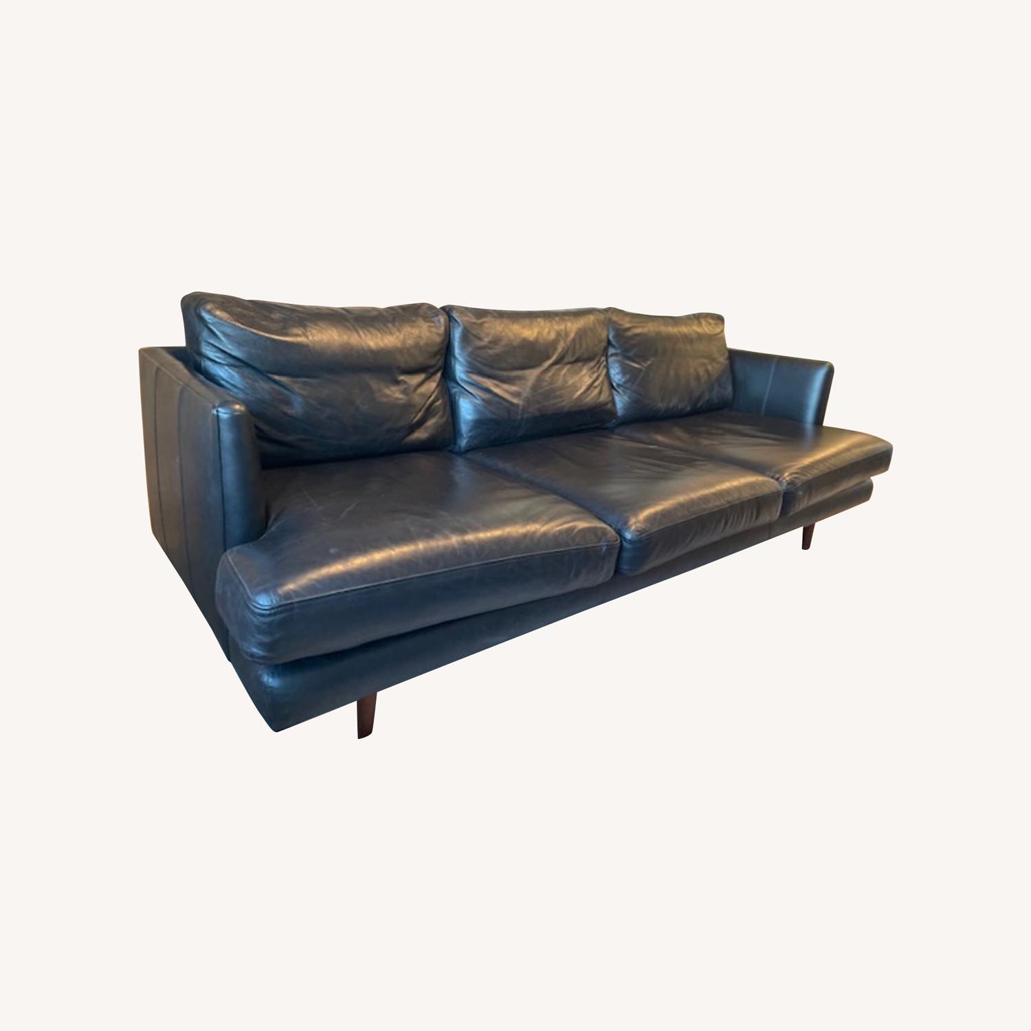 Article Burrard Black Leather Modern 3 Seater - image-0