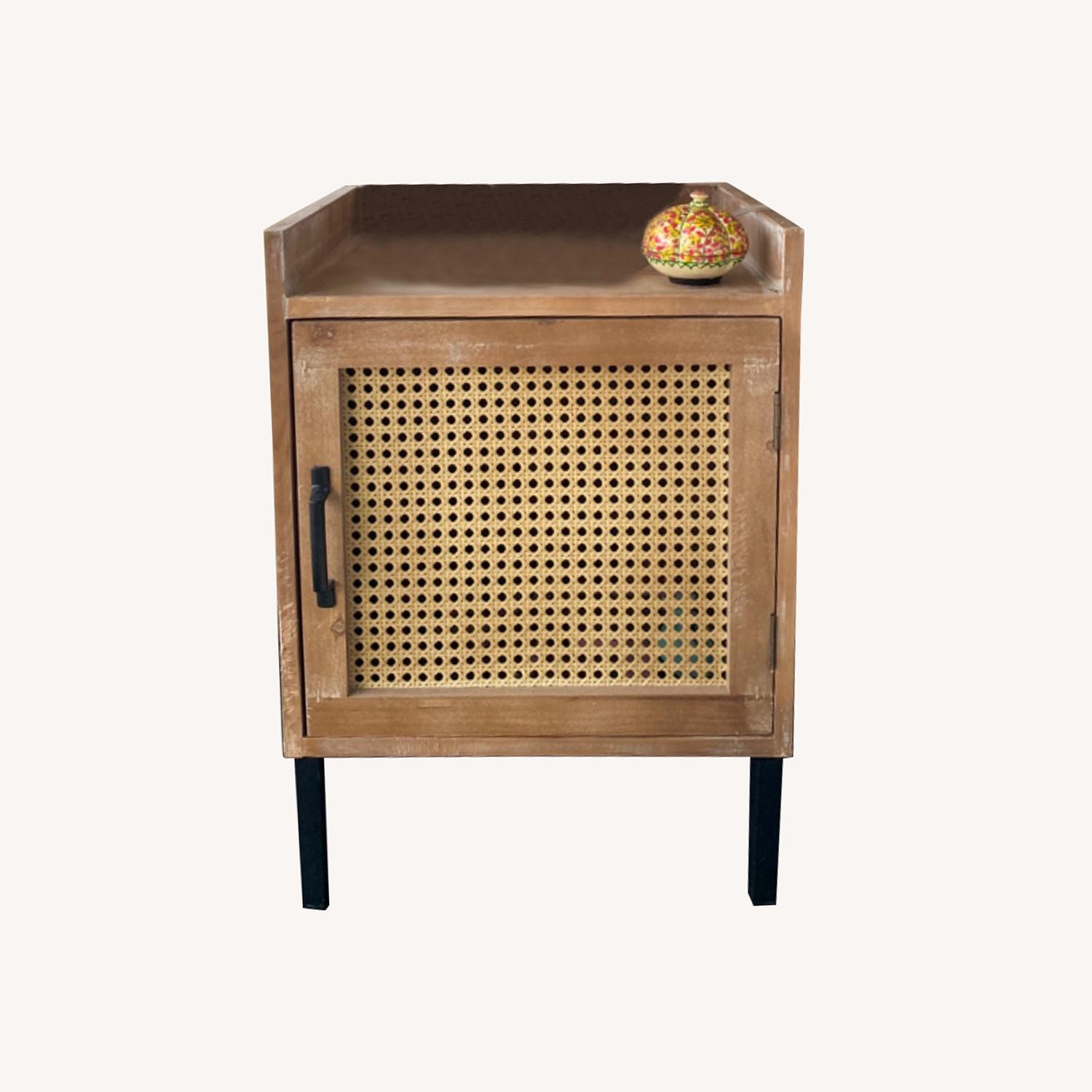 Rattan Vintage Style Bed Side Tables - image-0