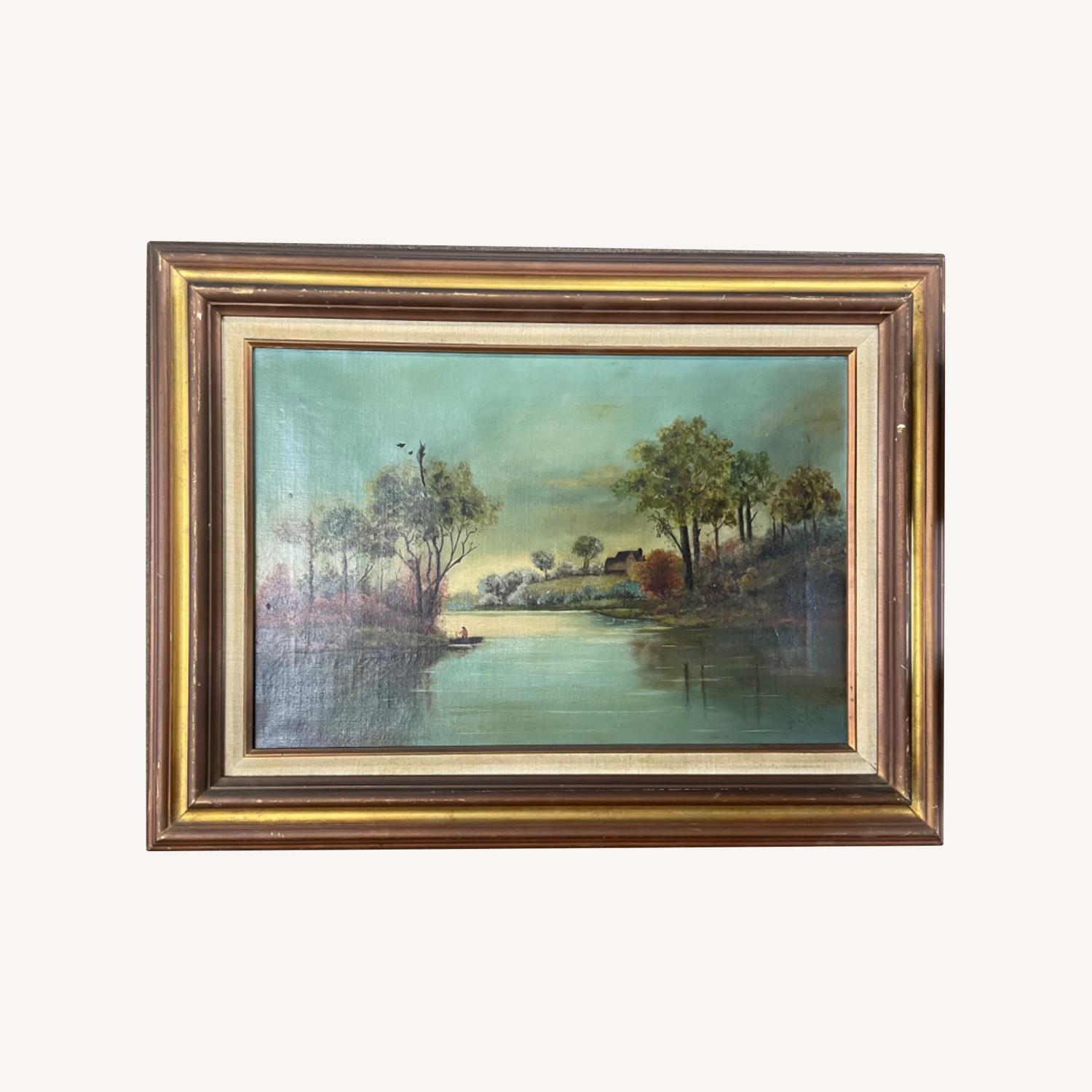 Antique 1912s Signed By Artist Oil Painting - image-0