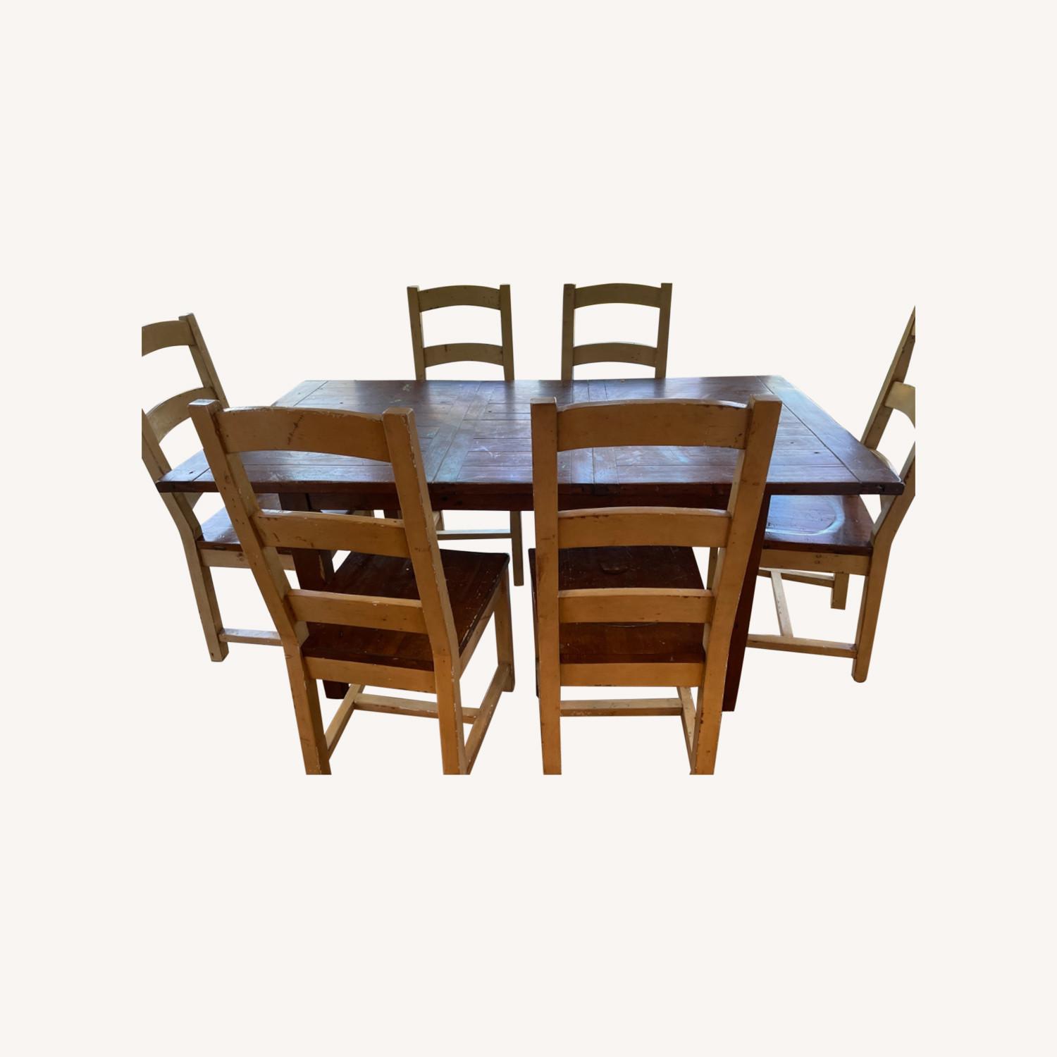 Farmhouse Kitchen Table Set (7 Pieces) AptDeco