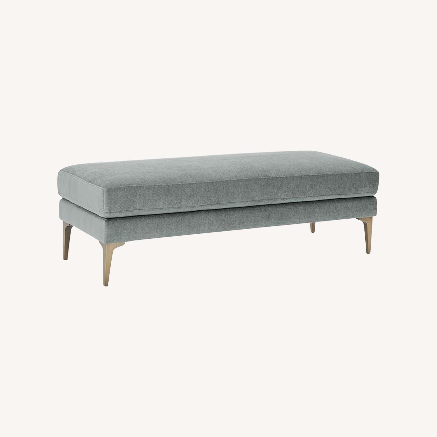 West Elm Andes Bench, Poly, Distressed Velvet - image-0