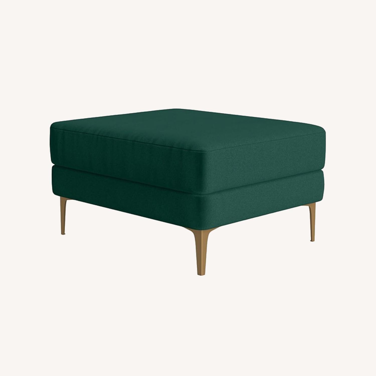 Inside Weather Custom Ottoman in Evergreen - image-0