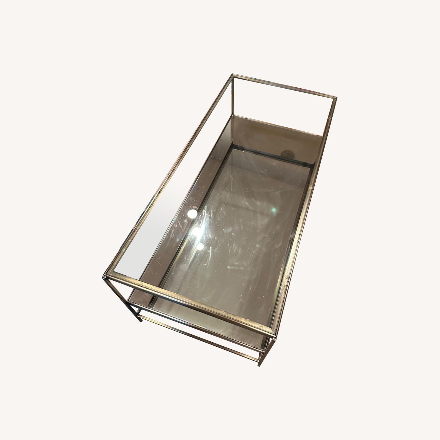 Pottery Barn Glass & Mirror Coffee Table AptDeco