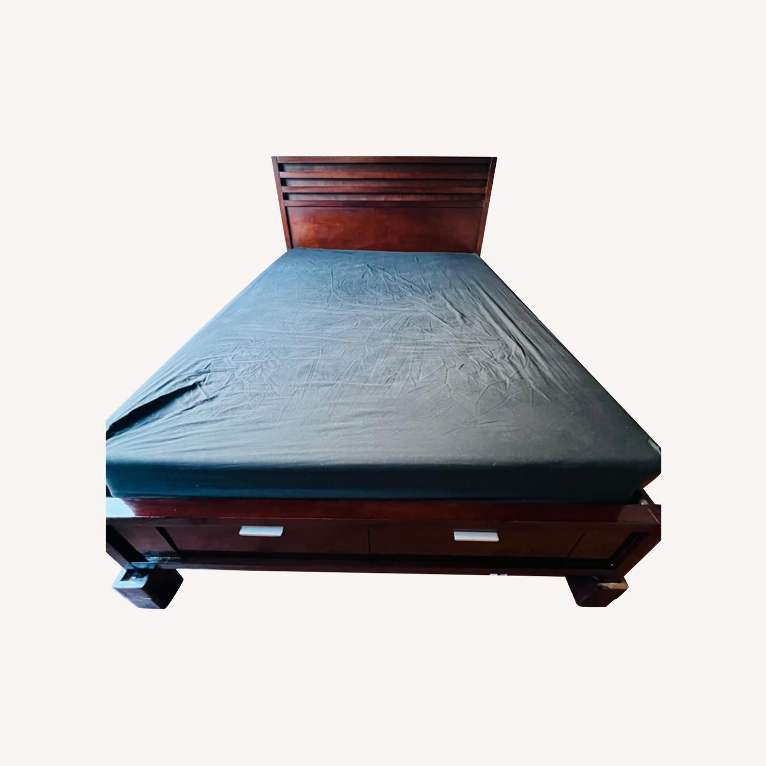 Queen Size Bed with Two Storage Drawers - image-0