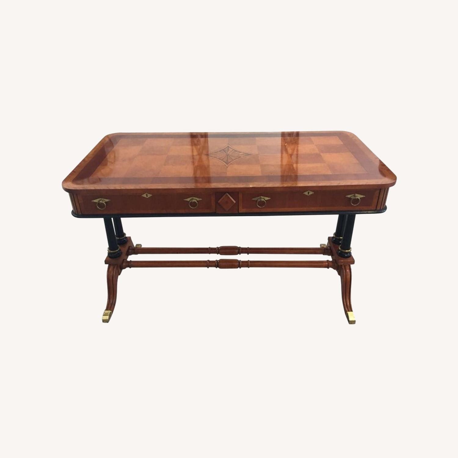 Late 20th C Regency Mahogany With Inlay Table - image-0