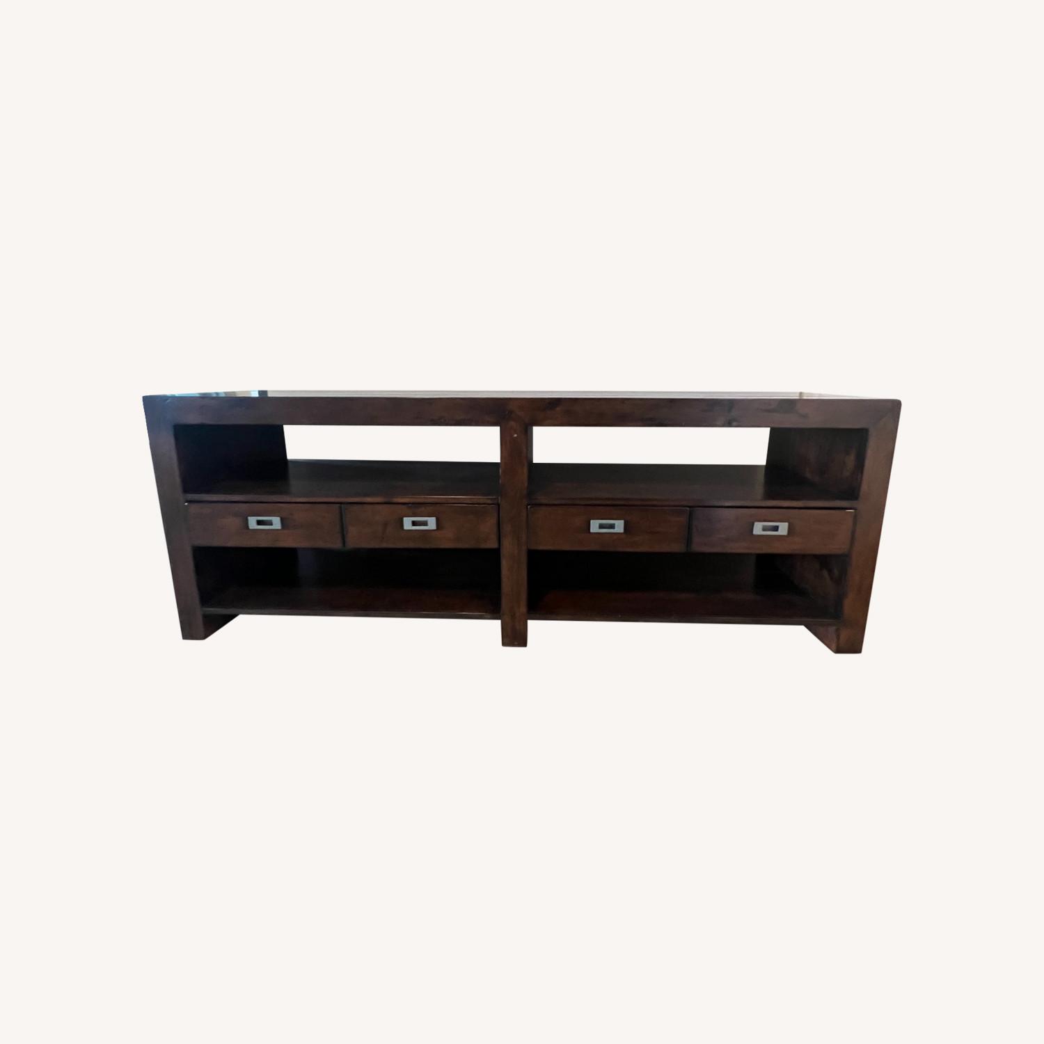 Pottery Barn Dark Wood Media Console - image-0