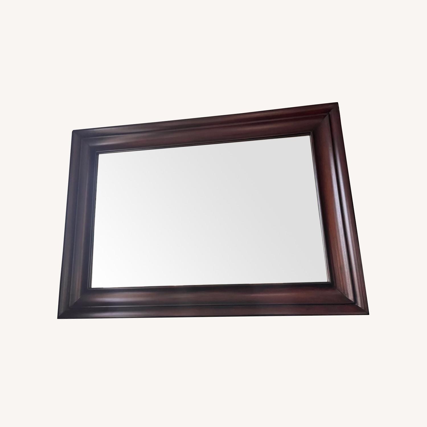 Pottery Barn Mahogany Framed Mirror - image-0