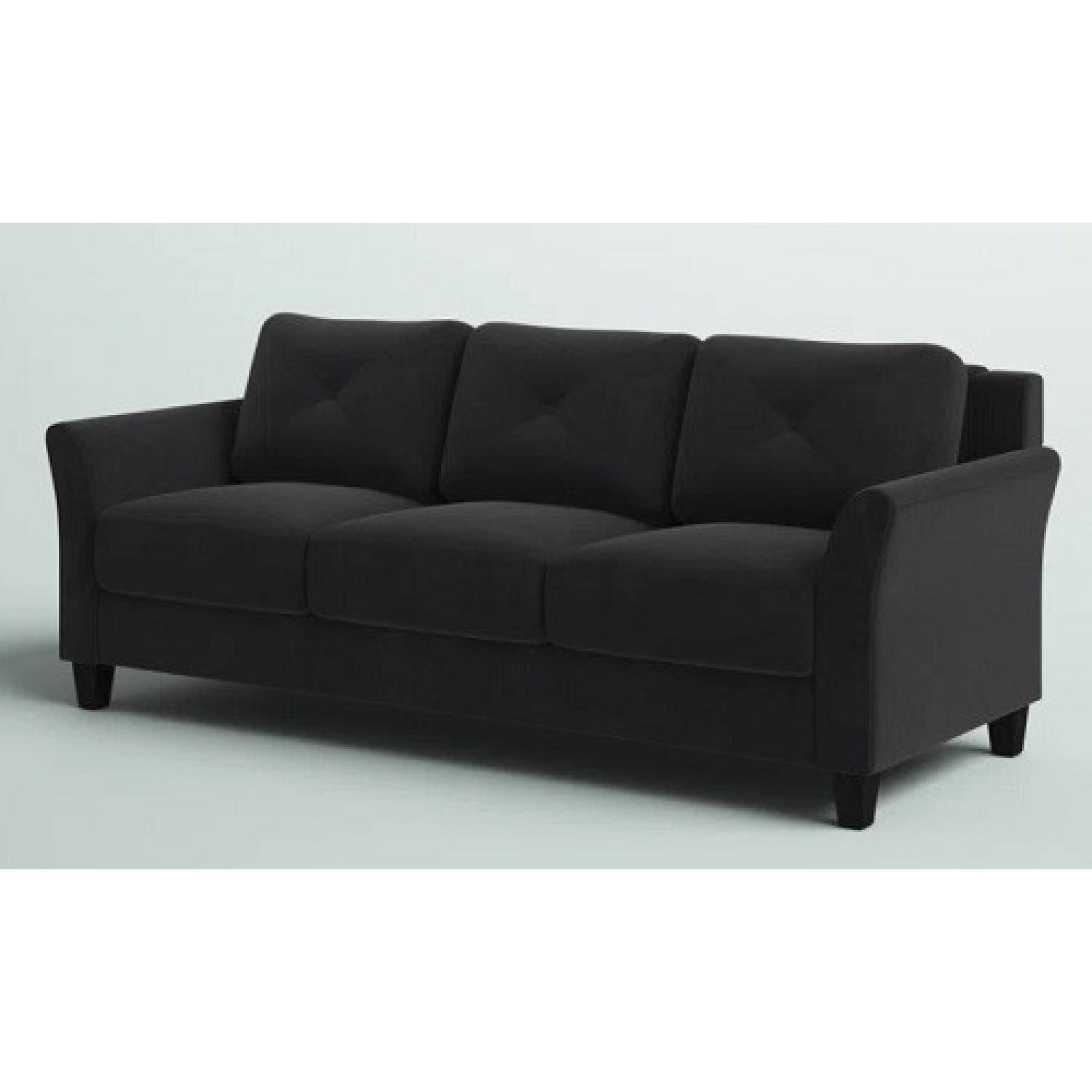 Wayfair Ibiza Black Microsuede Sofa - image-5