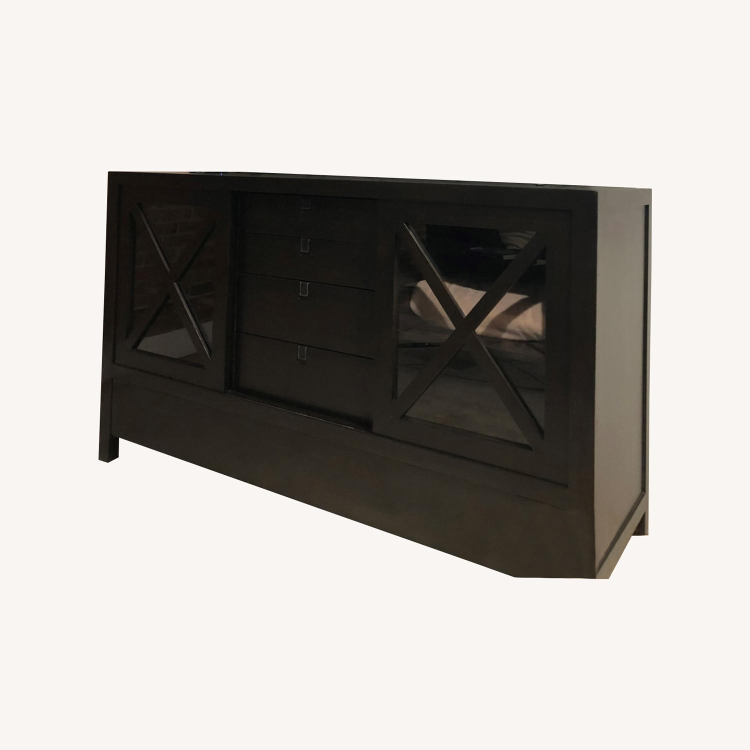 Custom Made Wood and Glass Media Console - image-0