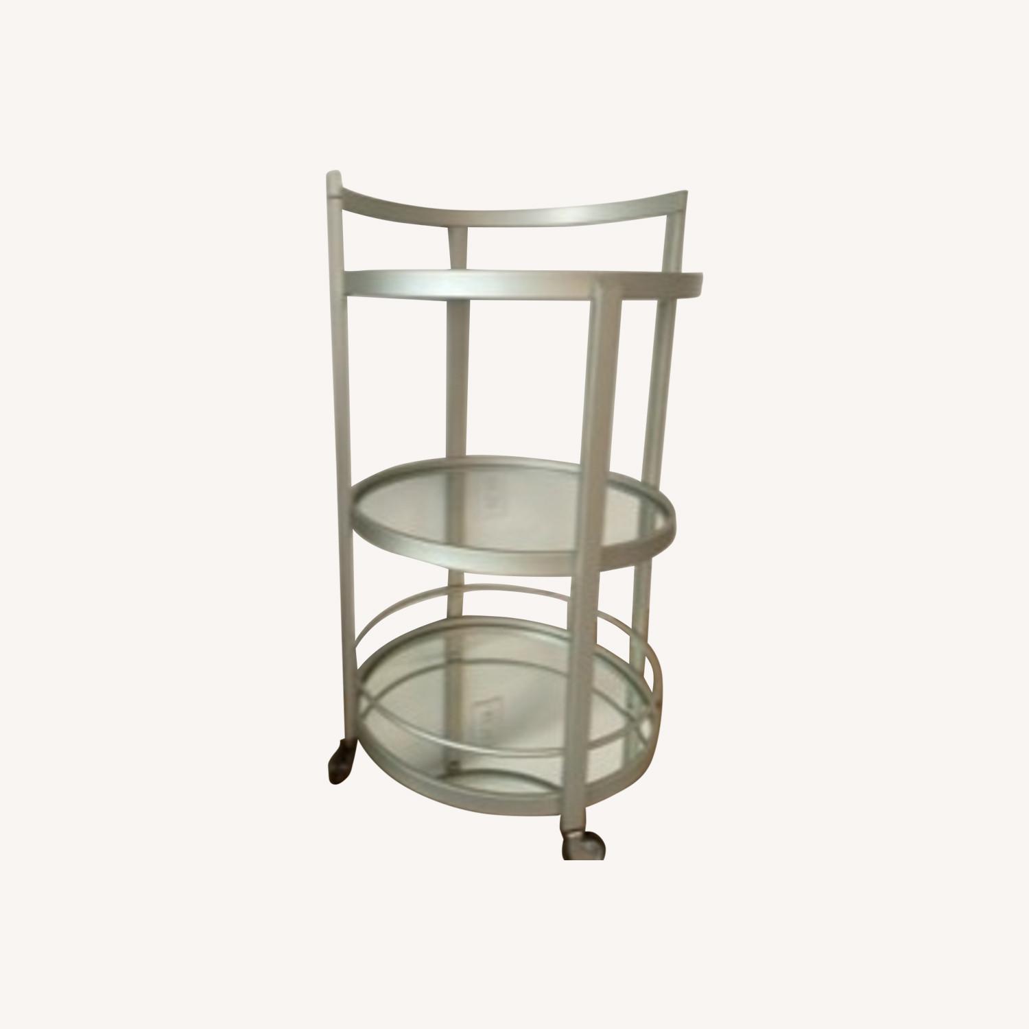 AllModern Satin Nickel Mirrored Bar Cart - image-0
