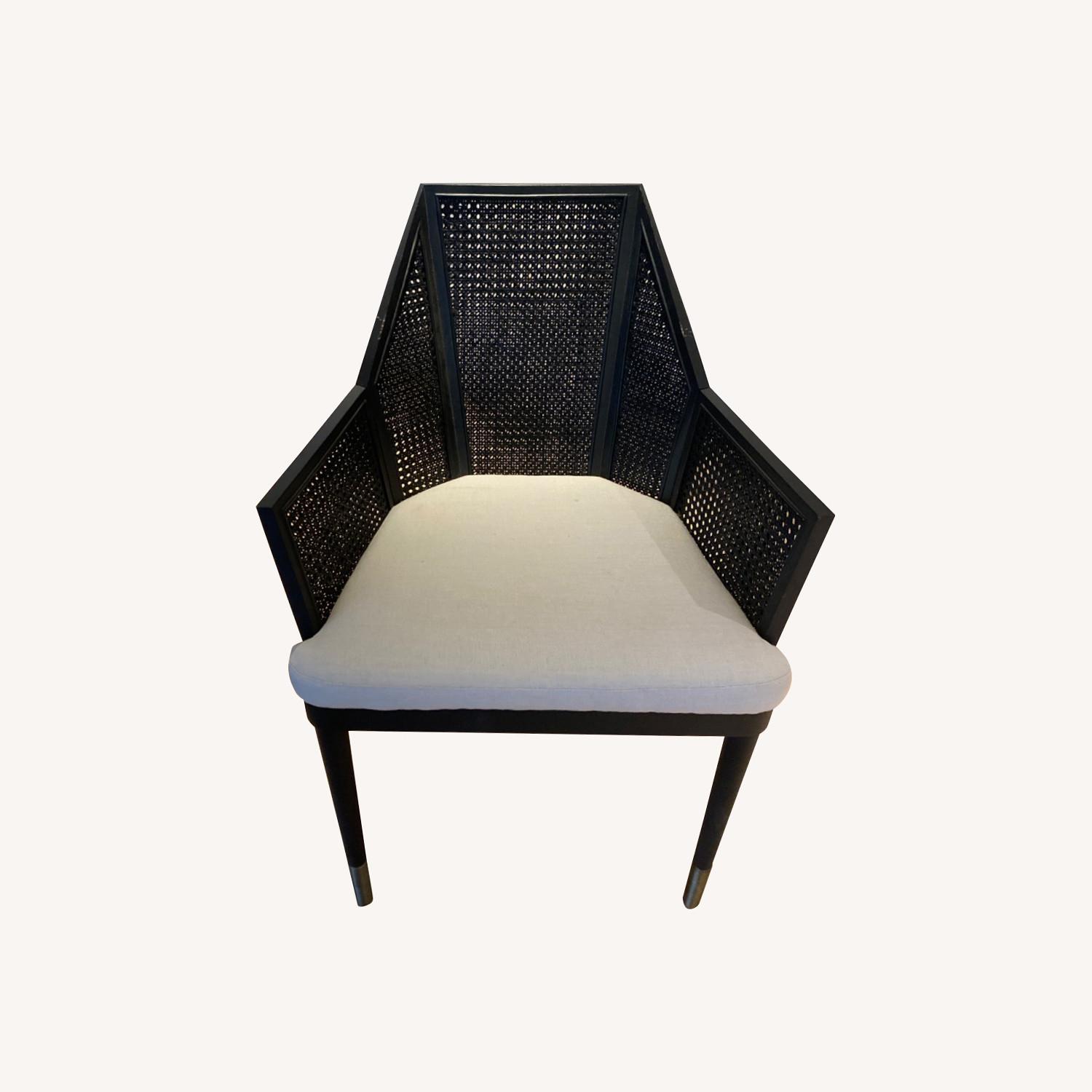 Baker Black Cane back Dining Room Chairs - image-0