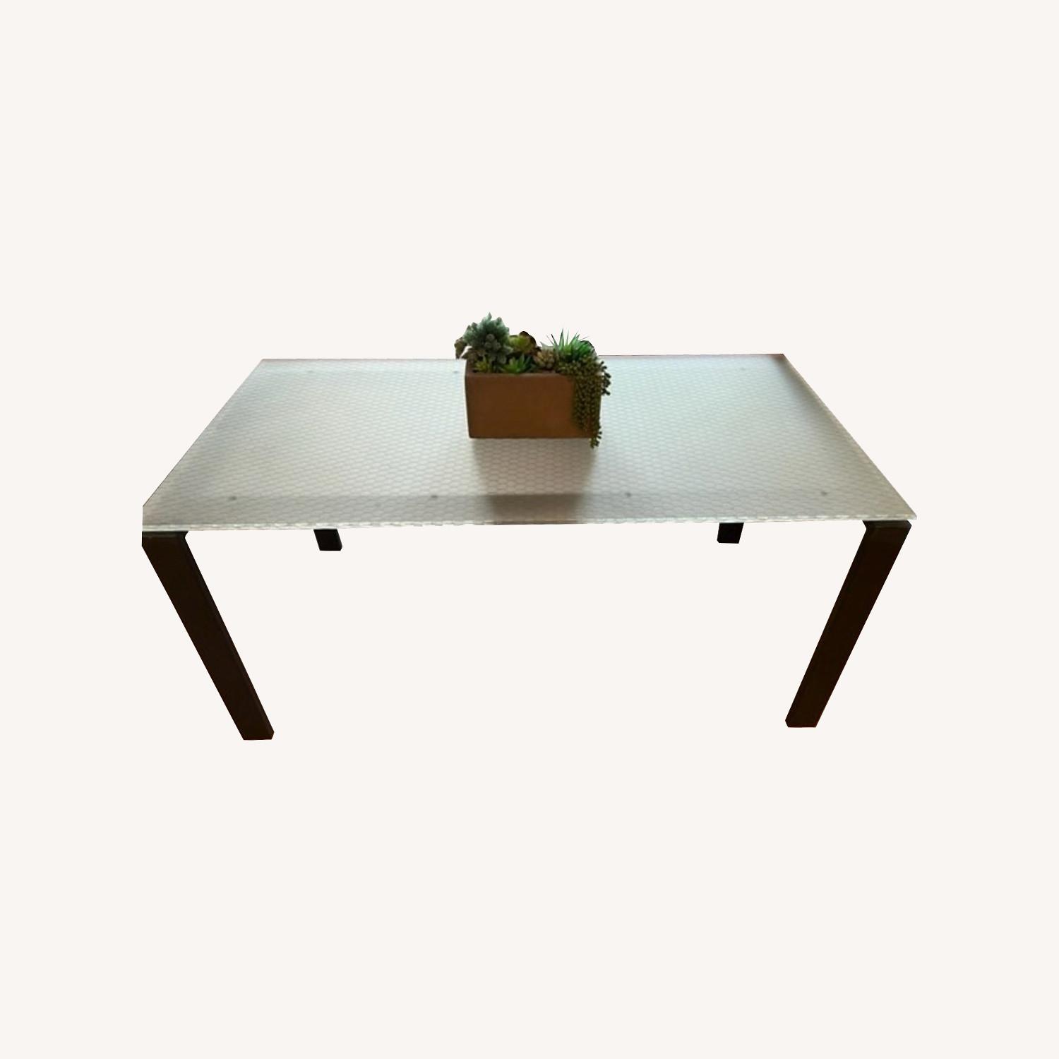 Room & Board Custom Frosted Glass Dining Table - image-0