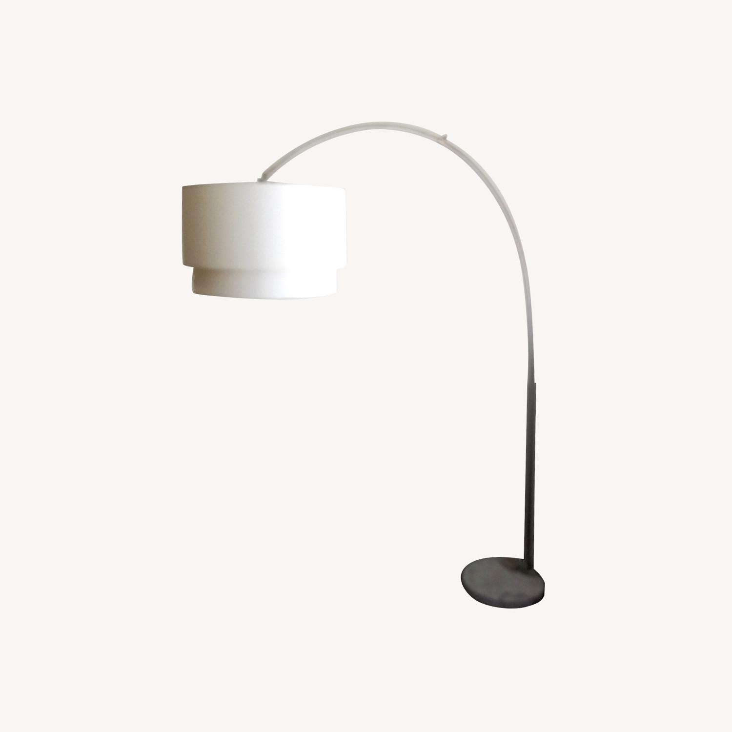 Crate & Barrel Arc Floor Lamp With Marble Base - image-0