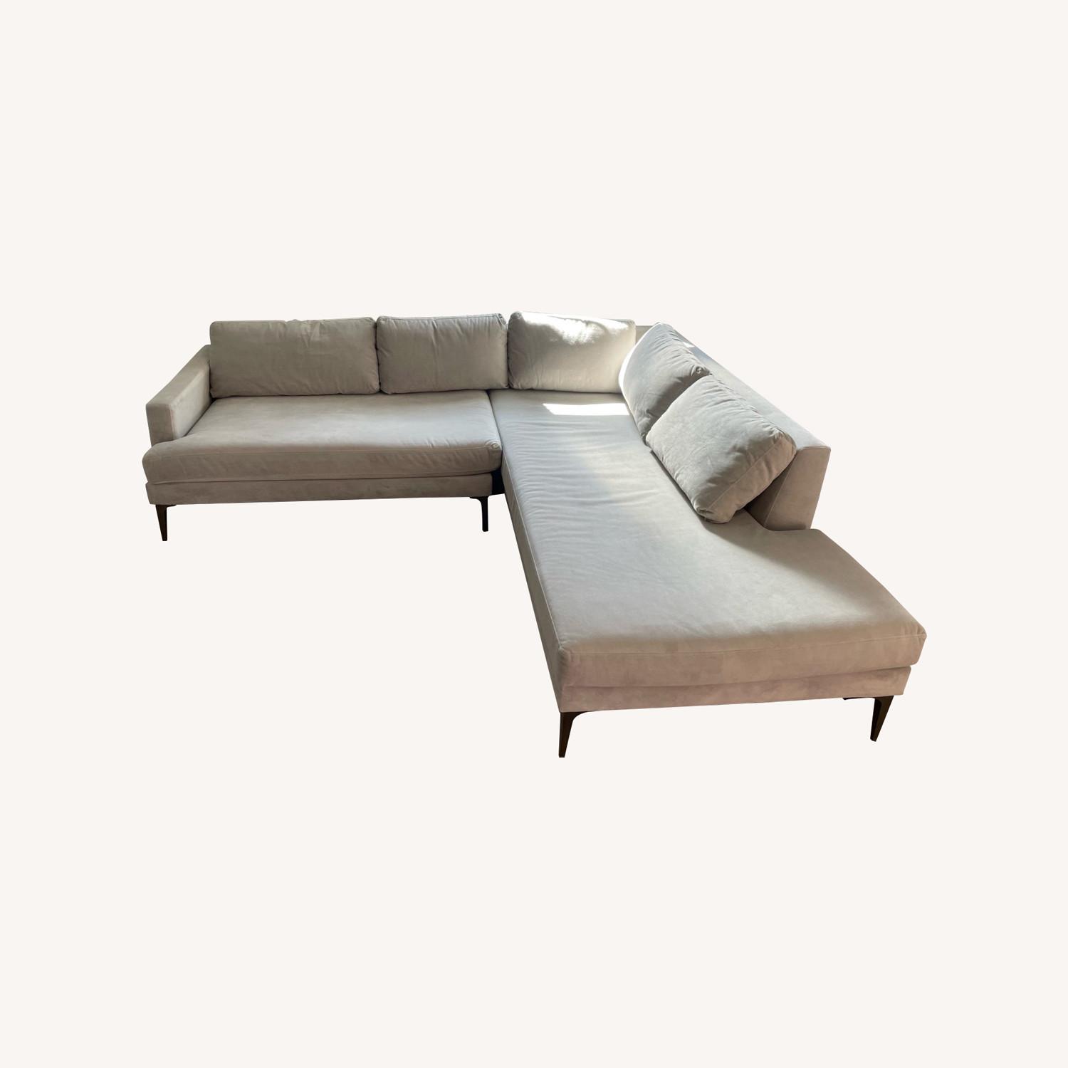 West Elm Frost Grey Right Chaise Sectional - image-0