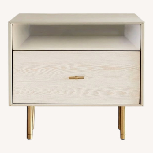 Used West Elm Modernist Wood & Lacquer Nightstand/End Table for sale on AptDeco
