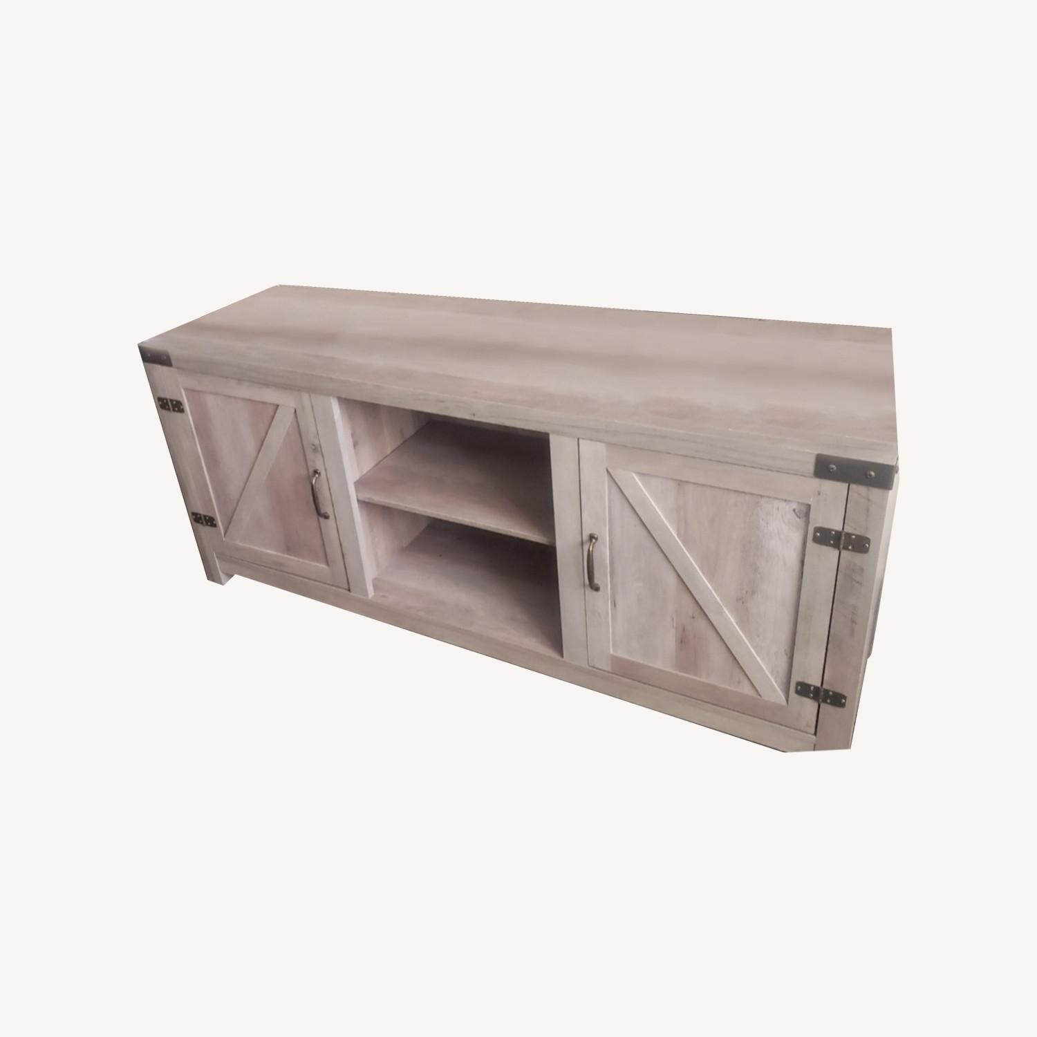 58" inch Oak Cabinet TV Console - image-0