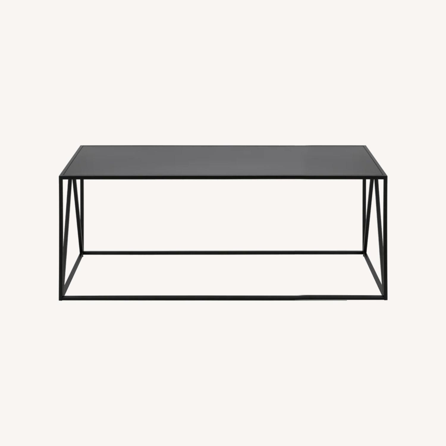 Black Metal Frame Coffee Table AptDeco