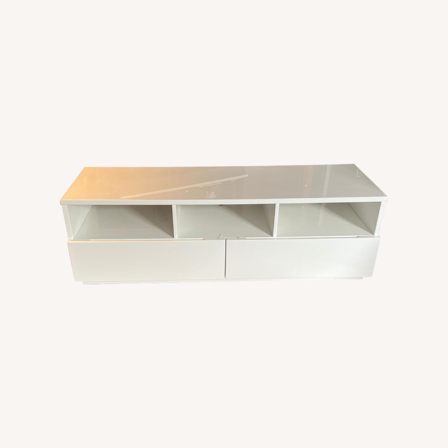 CB2 Chill High-Gloss White Media Console 60'' - image-0