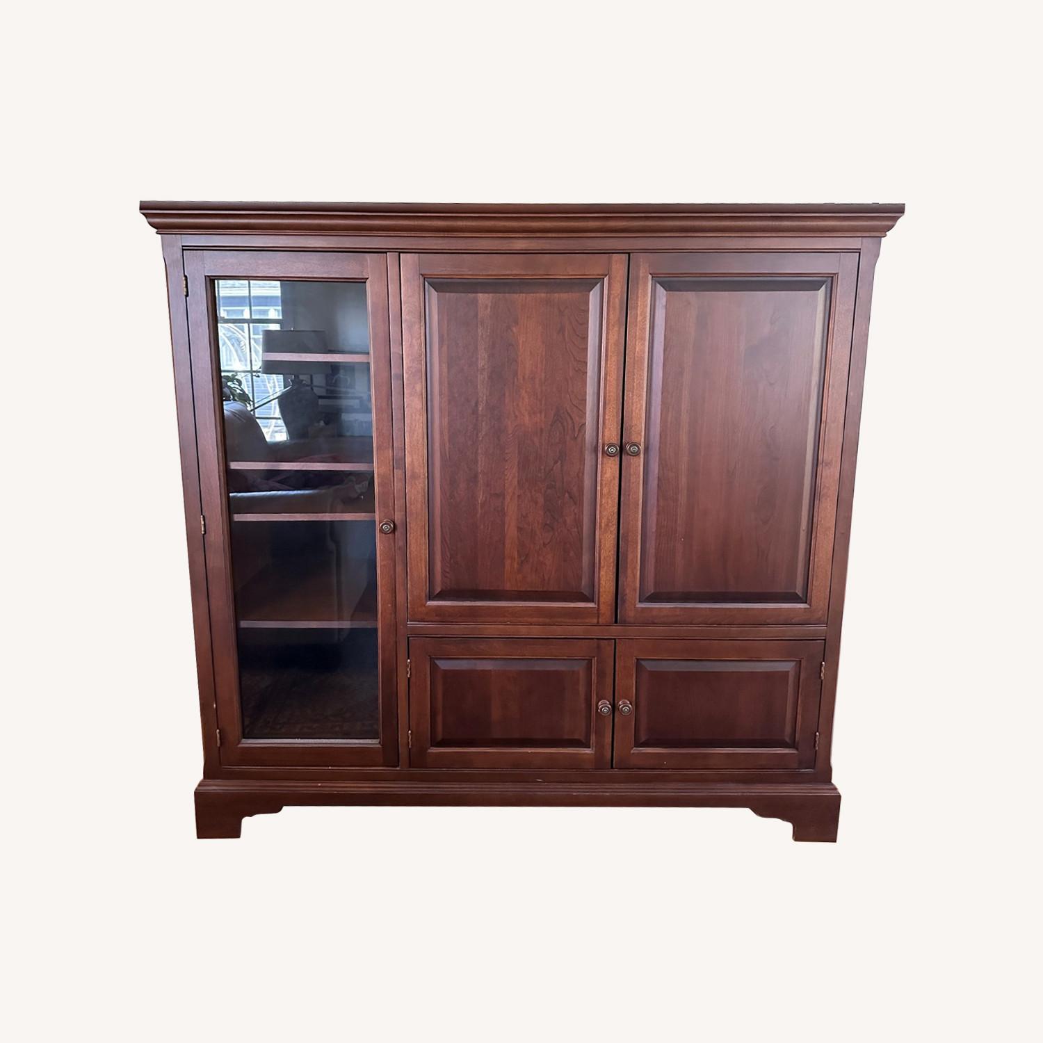 Macy's Walnut Entertainment Center/Bookcase - image-0