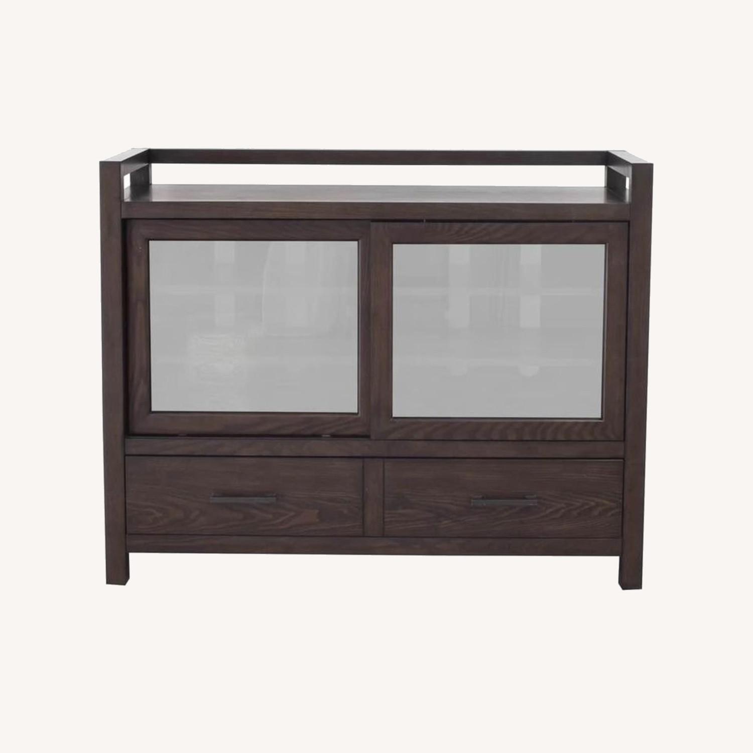 Crate & Barrel Sliding Door Media Console - image-0