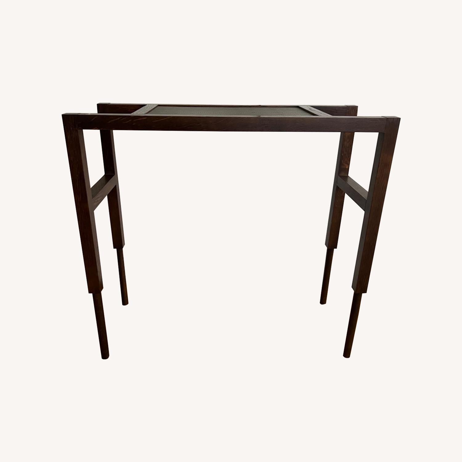 Custom Walnut and Steel Mesh Console Table - image-0